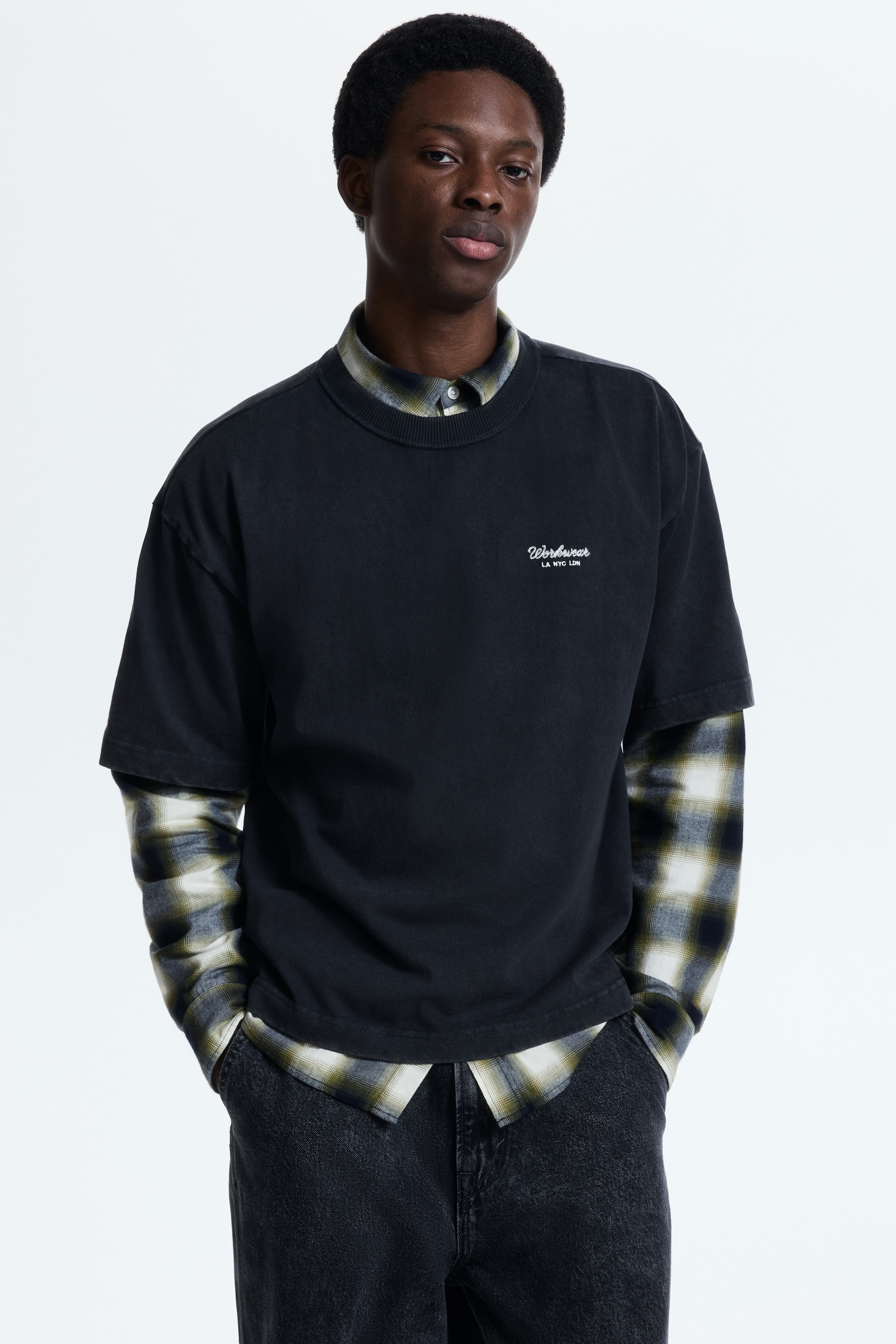 Men's Black/Workwear Loose-Fit Printed T-Shirt | H&M CA