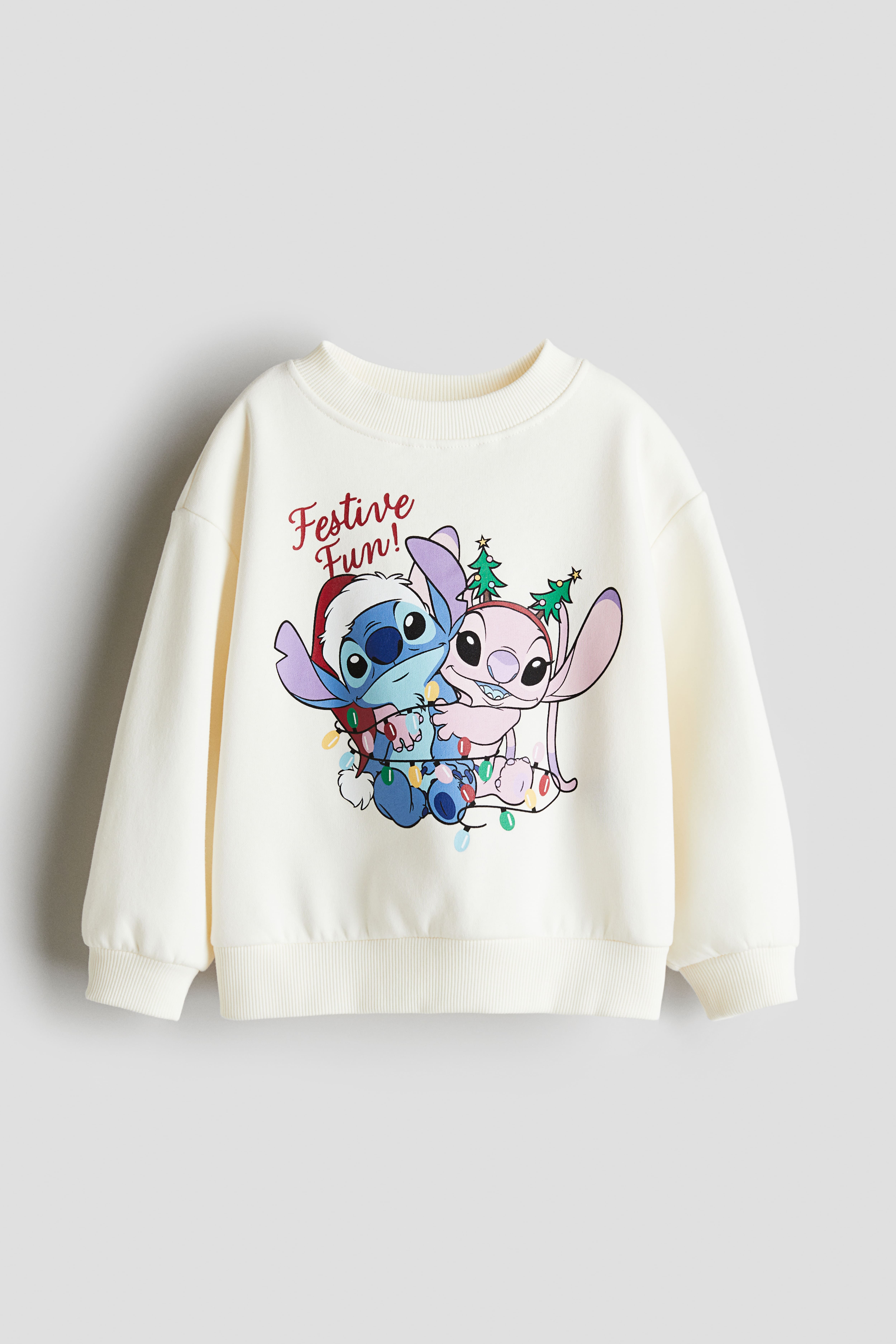 Printed Sweatshirt White Lilo Stitch Kids H M US