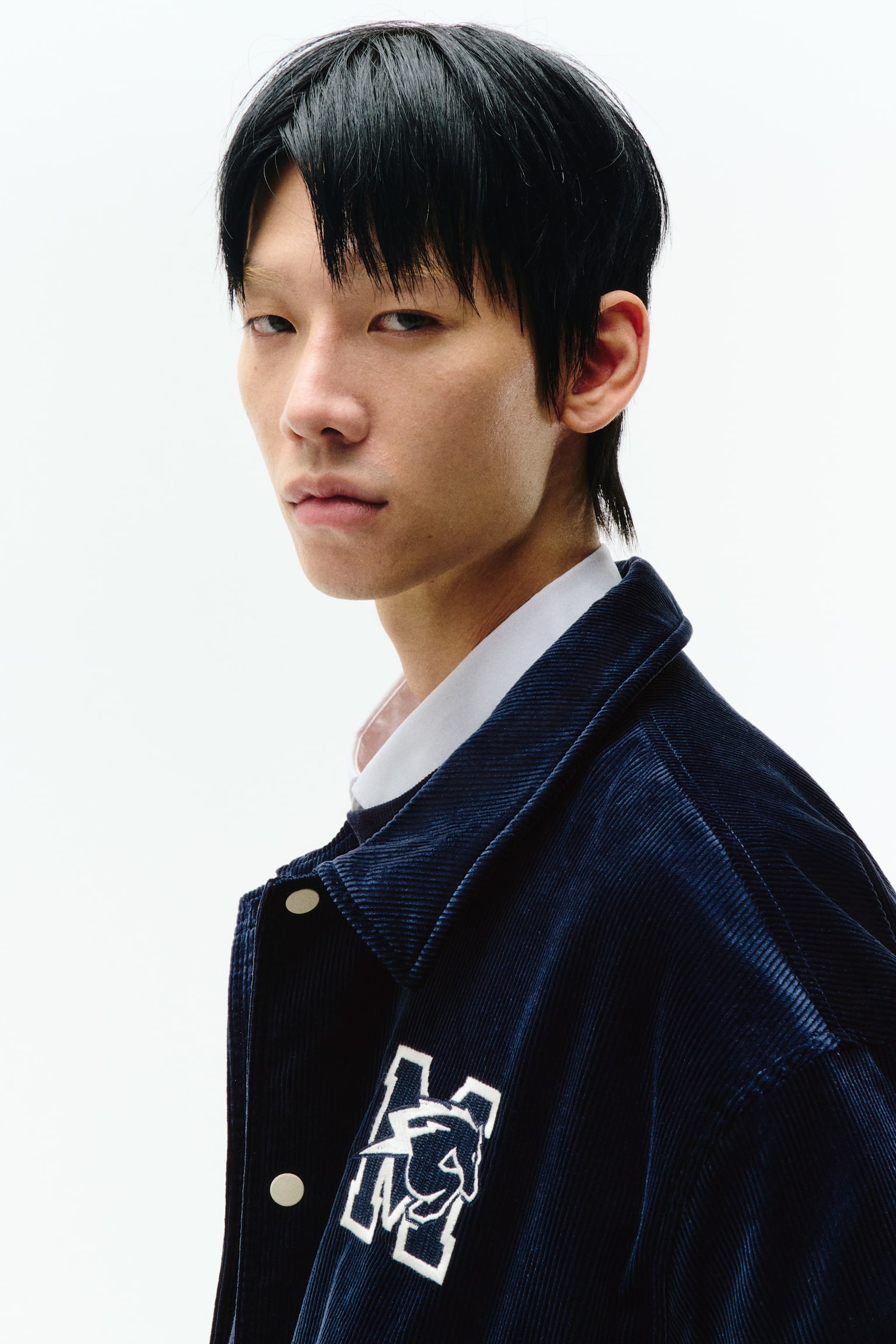 패딩 베이스볼 재킷 - 다크 블루/Blessings/베이지/Blessings Never Cease - 5