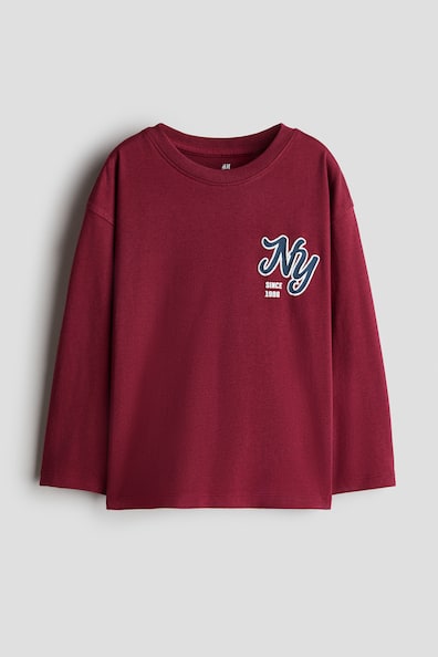 プリント長袖Tシャツ