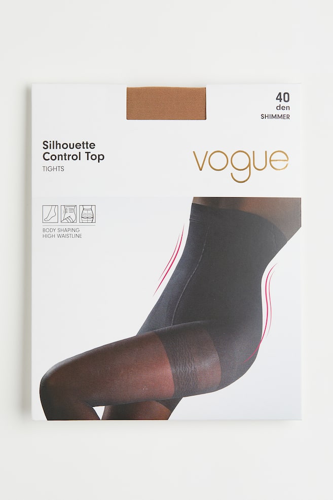 Silhouette Control Top 40 The Tights - Beige/Sort - 1
