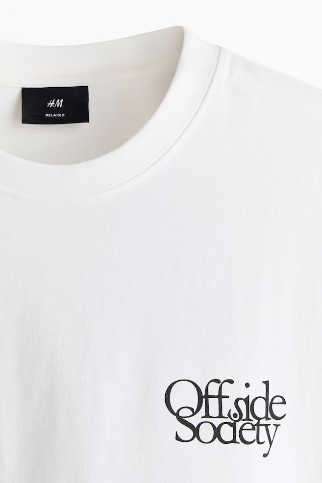 Loose Fit Printed T-shirt-White/Offside Society - 3