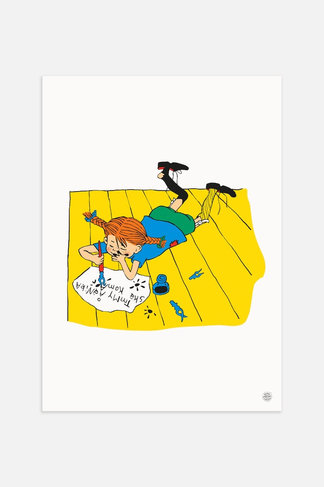 Pippi Writing Poster - Yellow - 1