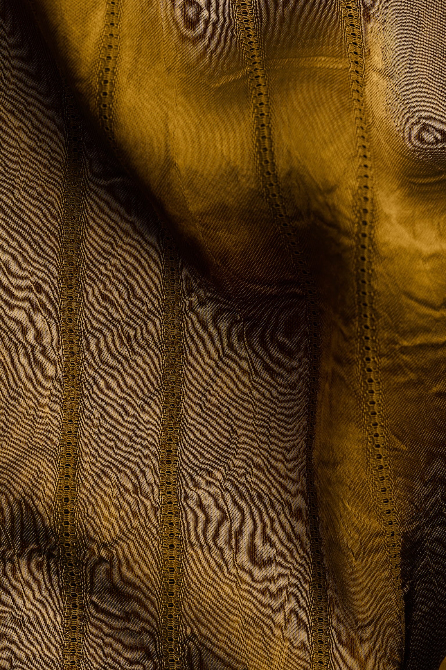 Draped shirt - Golden olive/Dark brown/Cream - 5