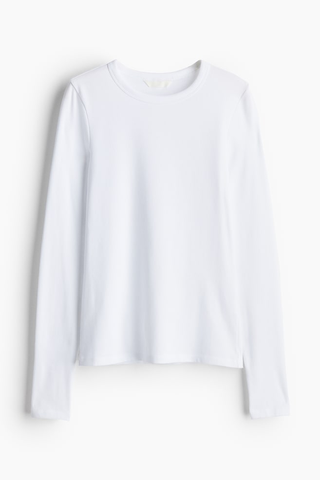 Maglia a maniche lunghe in jersey - Bianco/Nero/Giallo chiaro/Rosa chiaro/Talpa scuro/Marrone scuro - 1