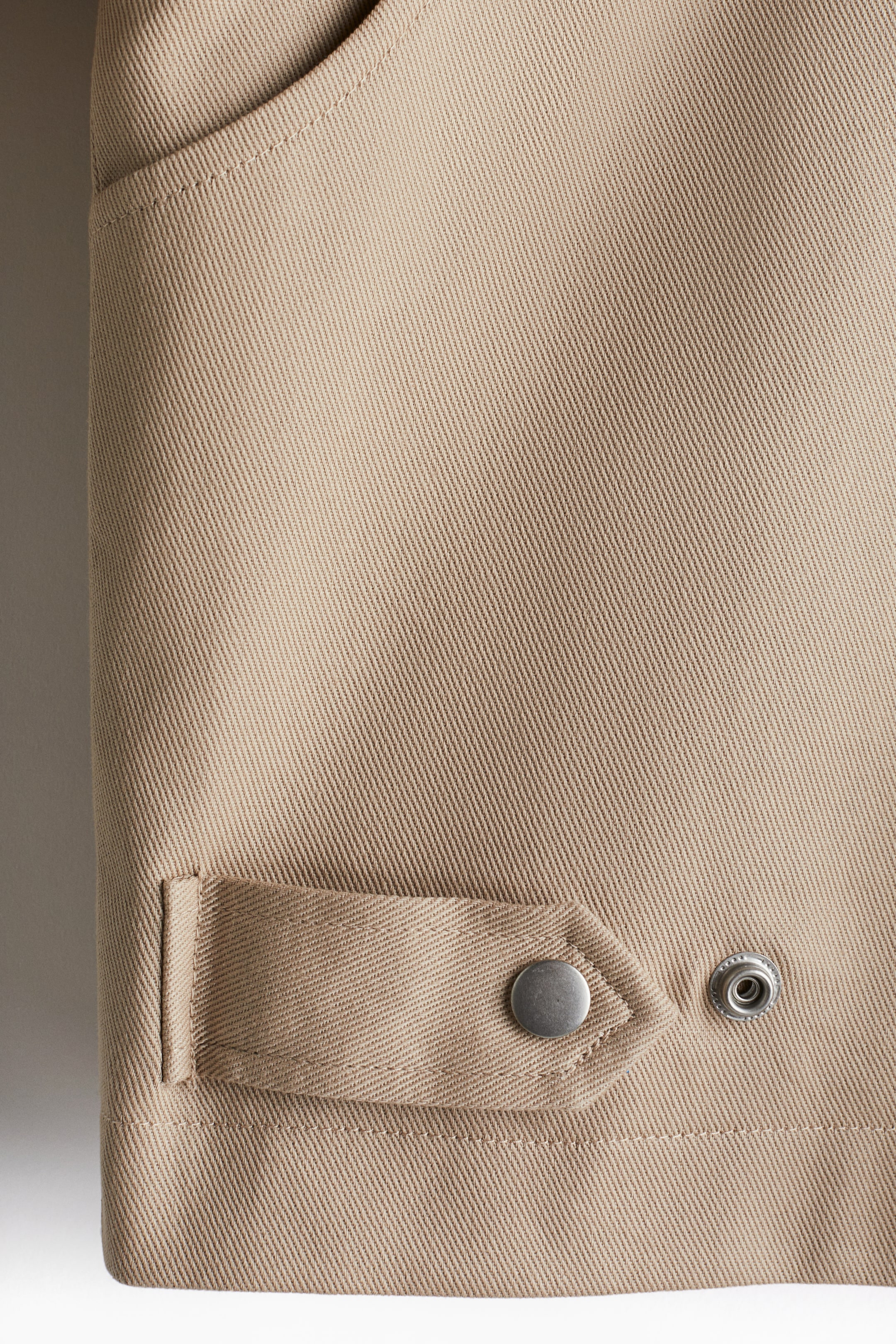 Coated-Collar Twill Jacket