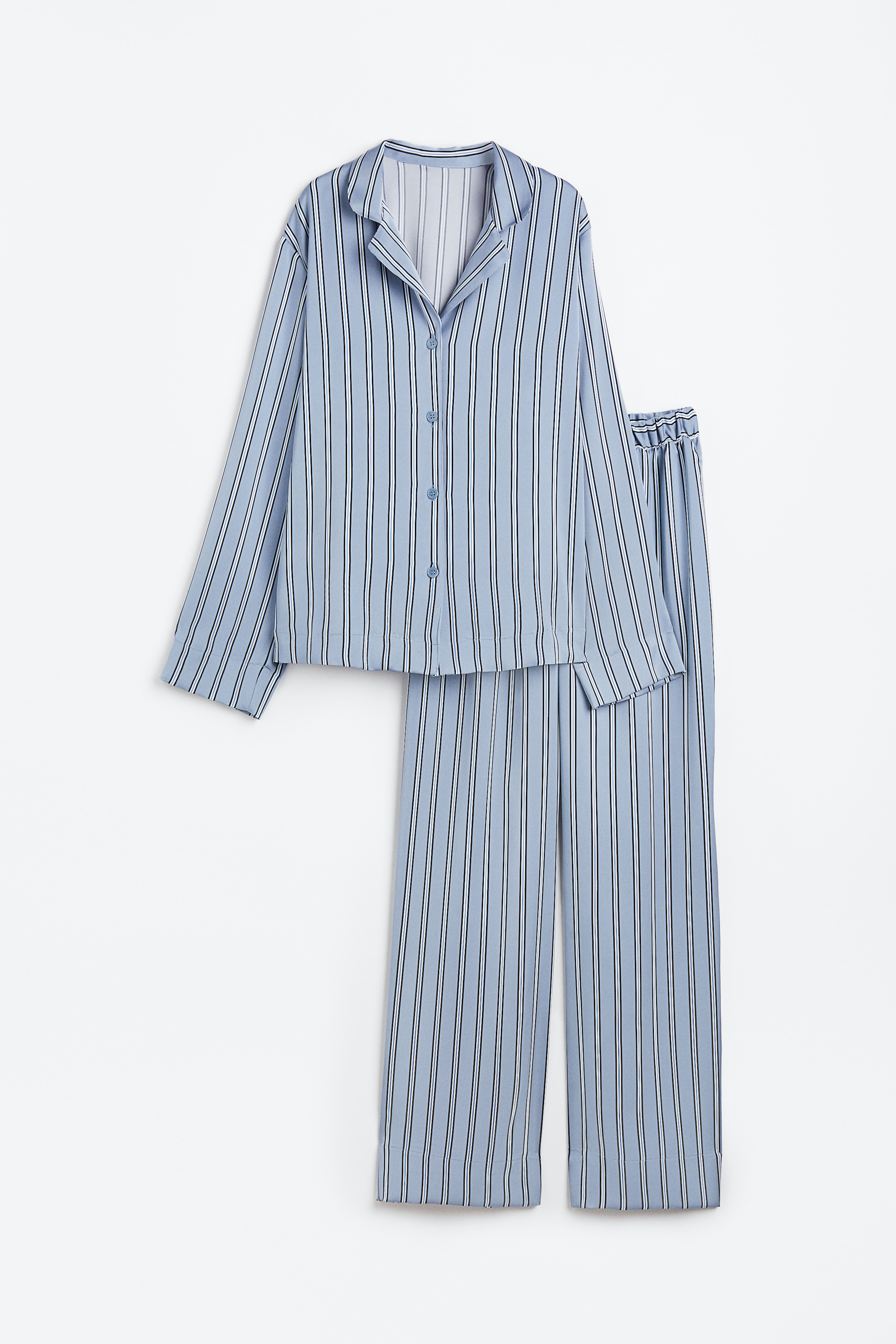 Pyjamas I Satin - Ljusblå/Randig - DAM | H&M SE