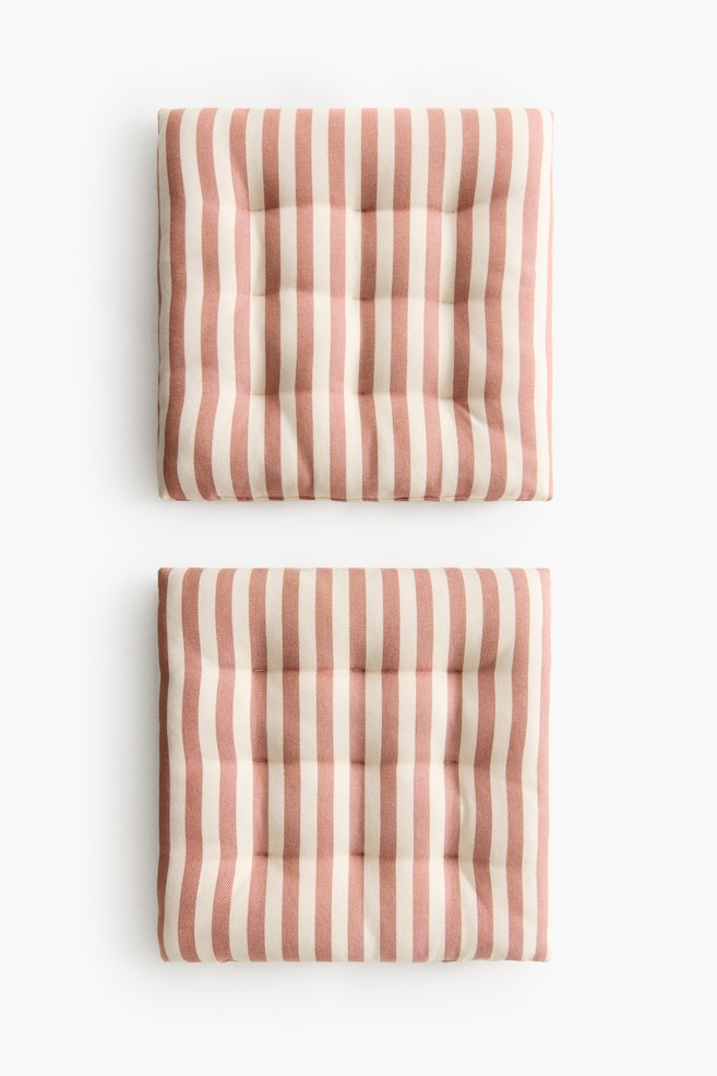2-pack outdoor seat cushions - Orange/Striped/Yellow/Striped/Beige/Striped/Dark grey/Striped/Blue/Striped - 1