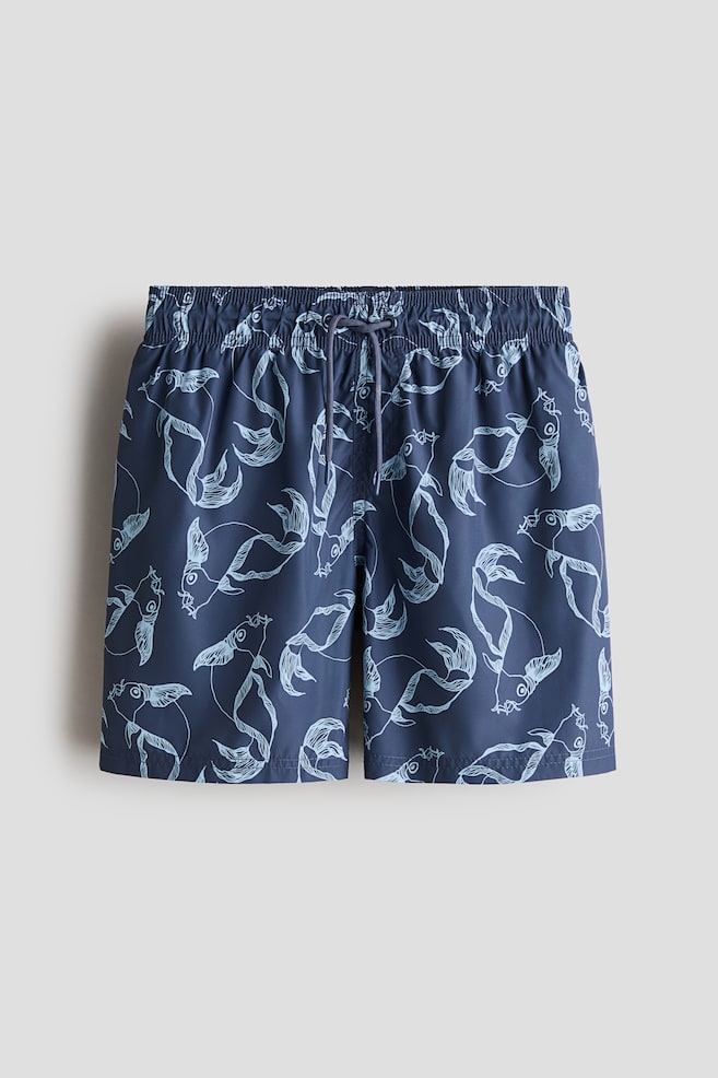 Printed Swim Shorts - Dark blue/fish/Bright blue/tie-dye/Dusty blue/patterned - 1