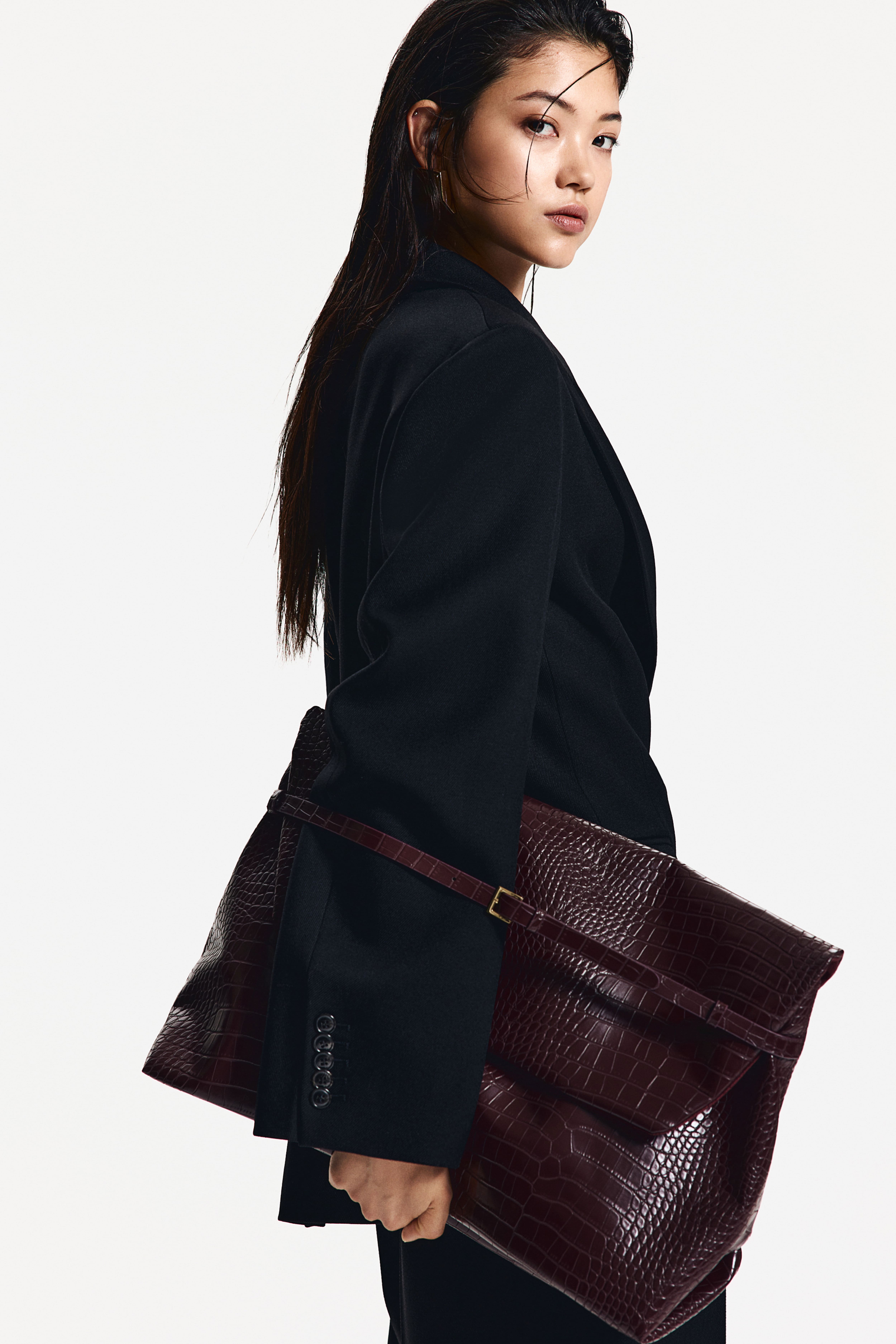 Oversized Clutch Bag Burgundy Ladies H M US