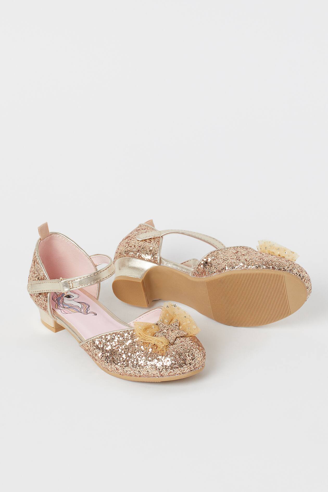Scarpe Principessa Con Glitter Per Bambine - Tacco Basso Mary Jane | Argento, Oro E Rosa - Foto 13