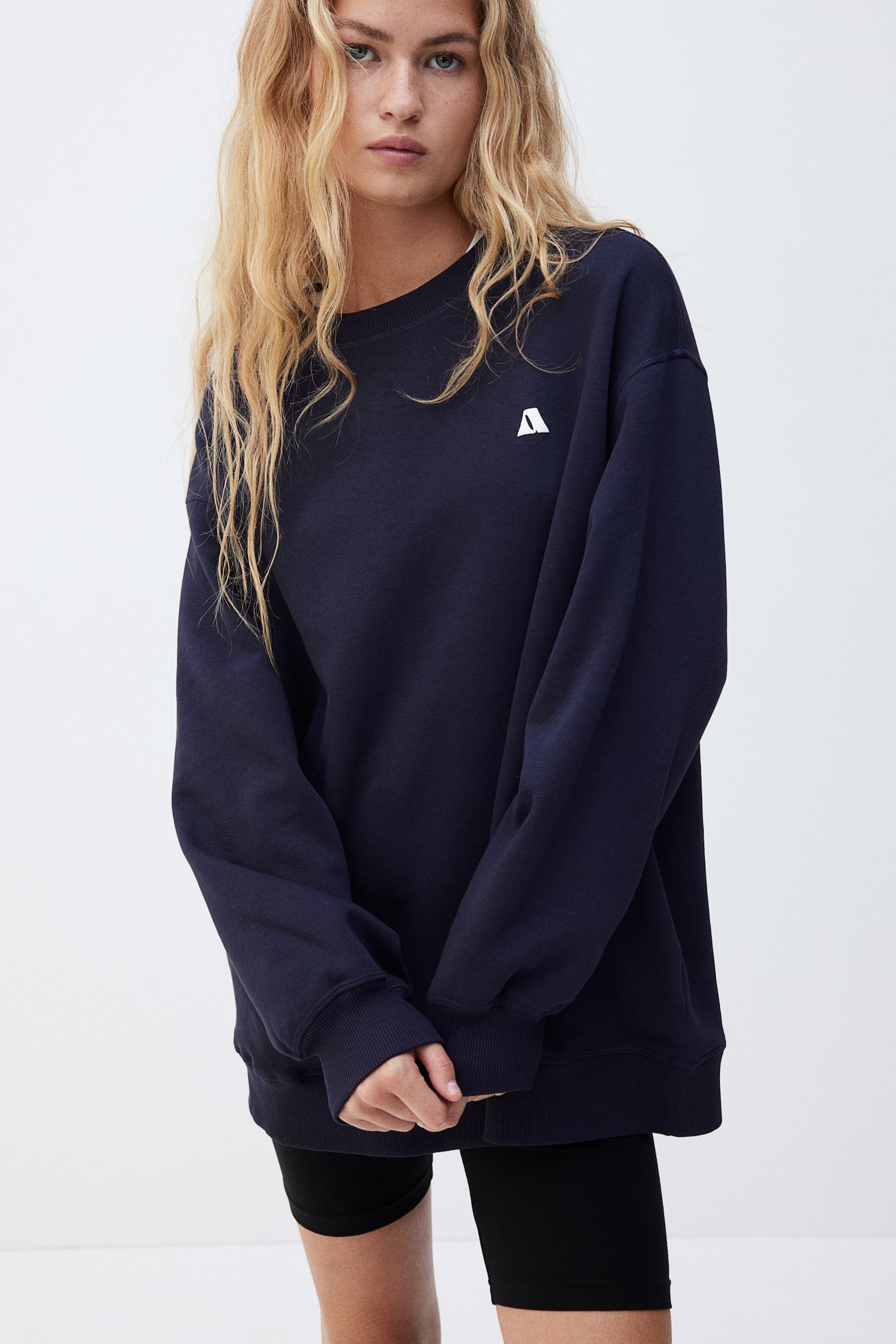 Oversized sweatshirt - Navy blue/A/Light dusty pink/Dark grey/Black/Navy blue/Light blue/Light turquoise/Light beige/Light grey marl/White - 5