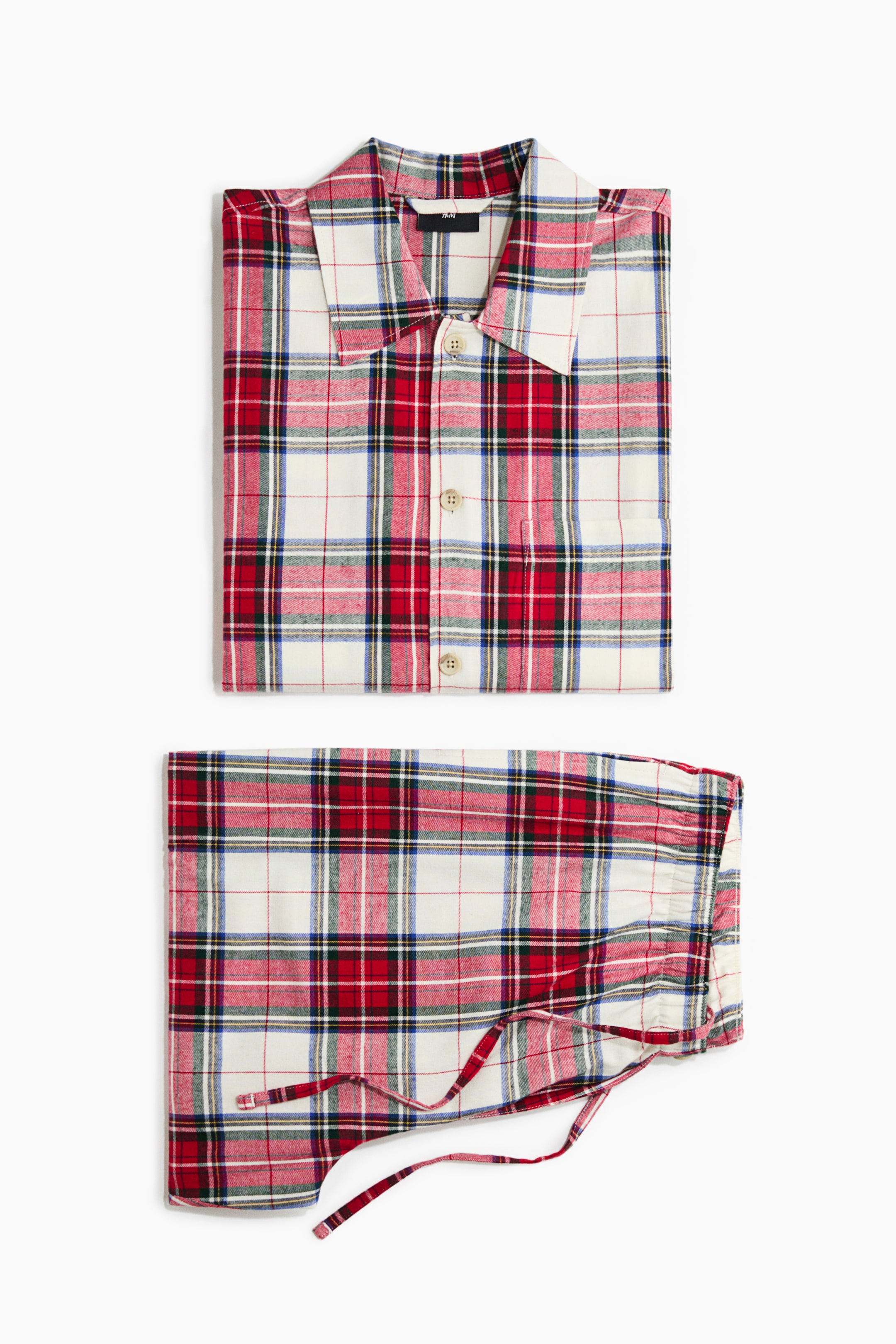 View larger image: Flannel pyjama shirt and bottoms - Red/Checked - Men | H&M 1