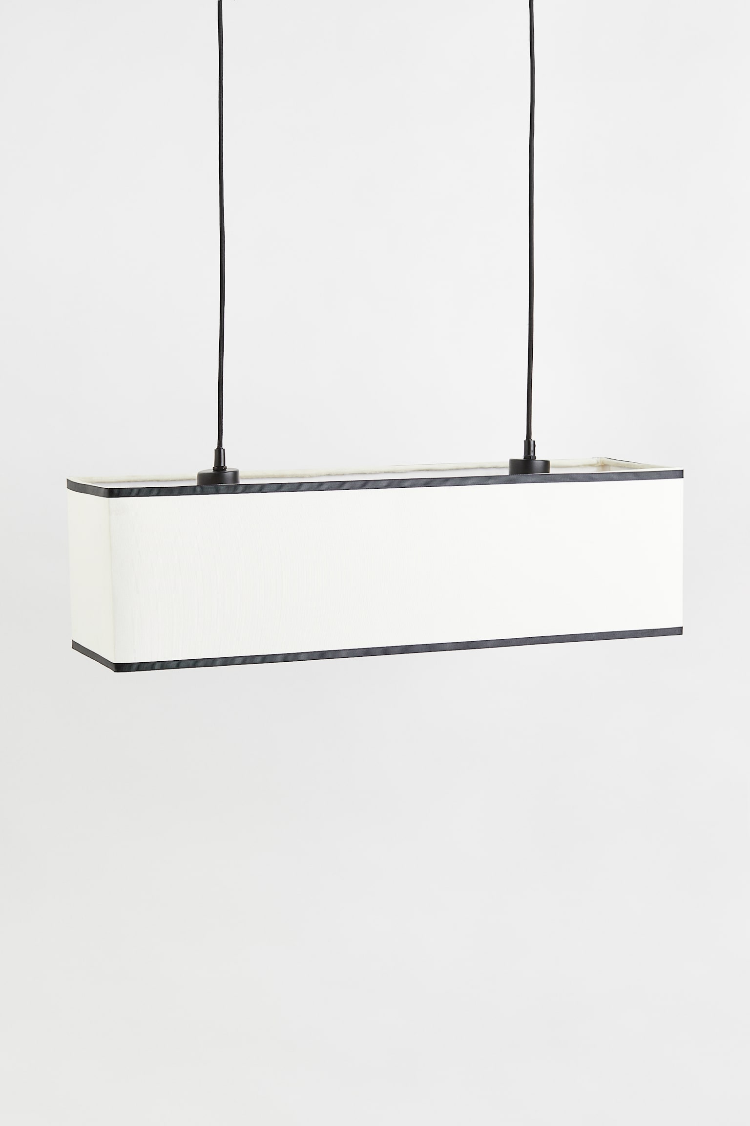 Fabric/metal pendant light - White - 1