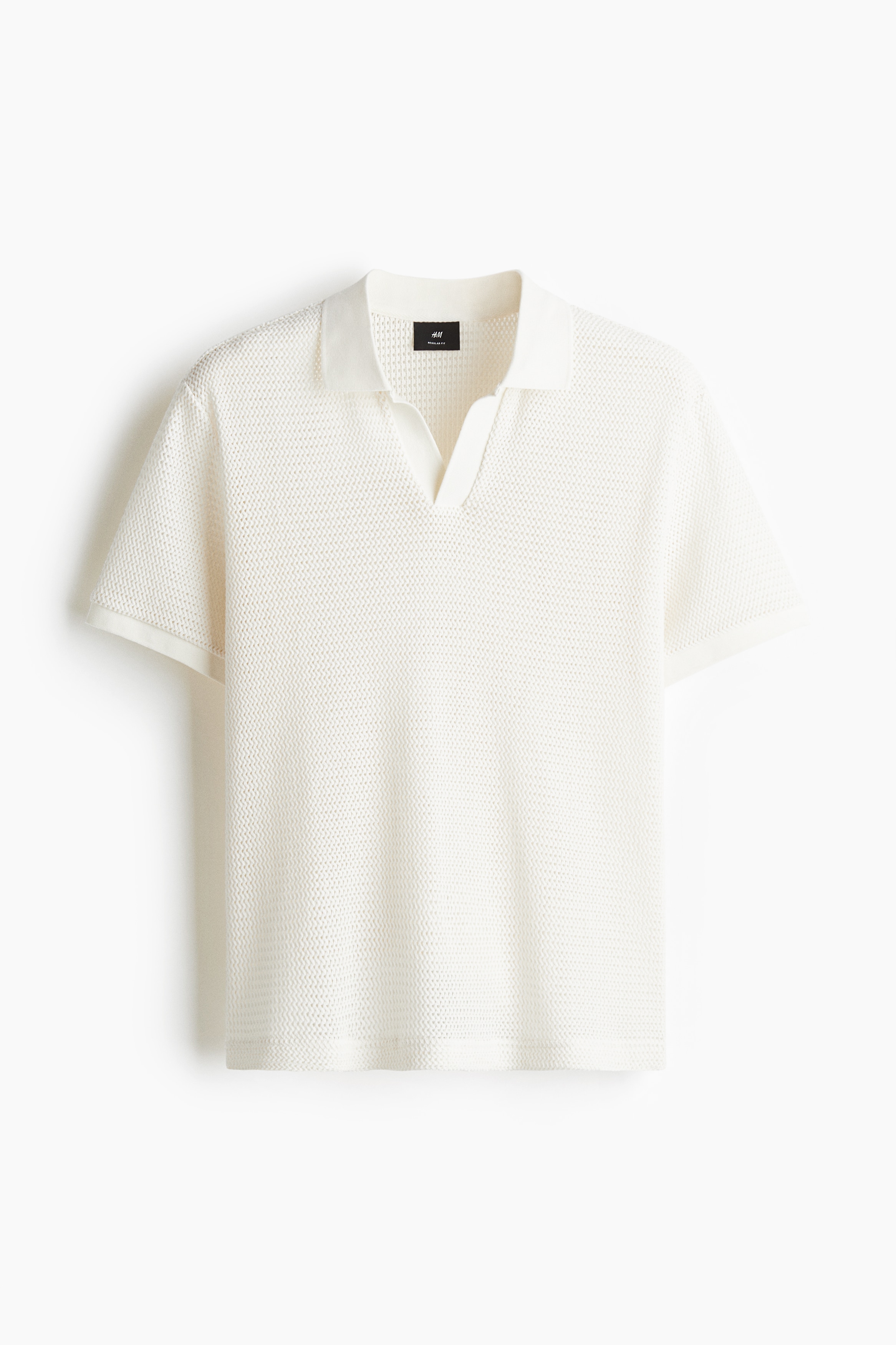Polo in maglia traforata Regular Fit - Crema