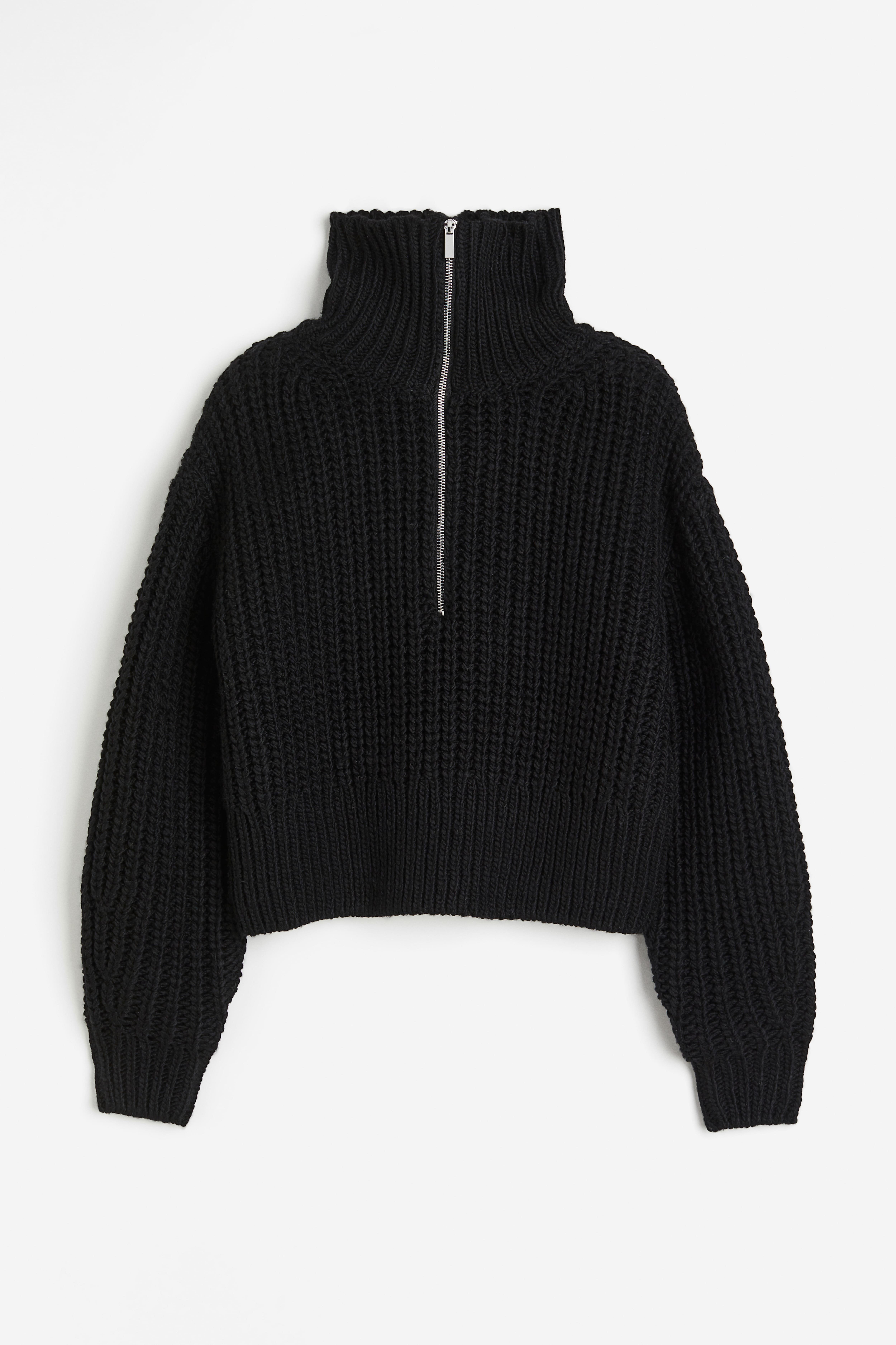 Black sweater zipper best sale