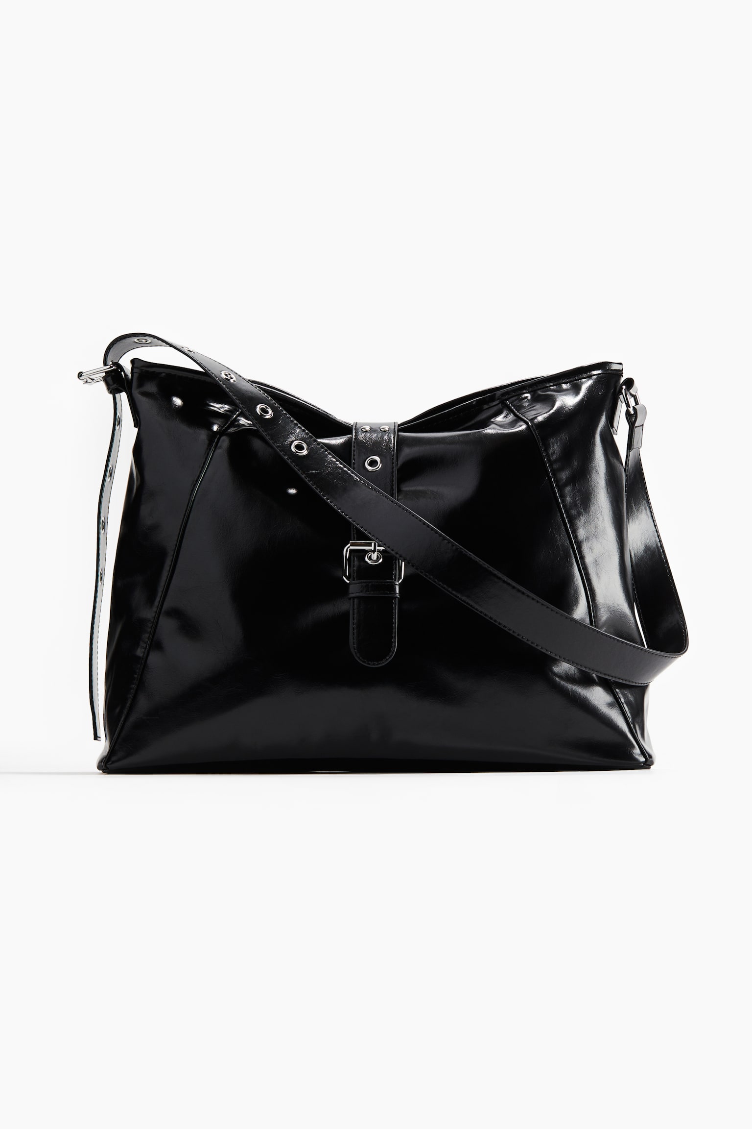 Coated crossbody bag - Black/Grey - 1