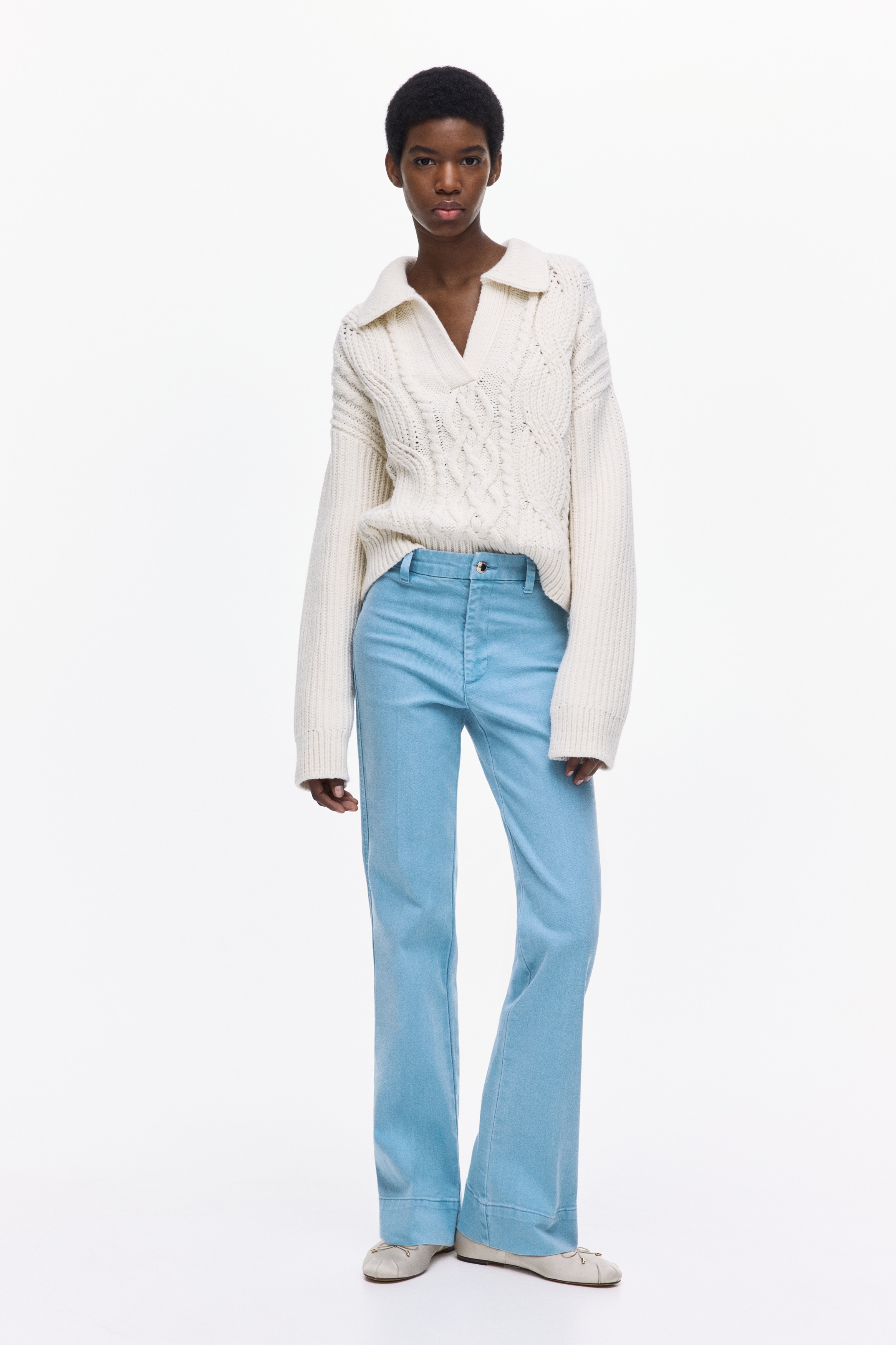 Flared High Jeans - Lys blå/Mørk denimblå/Denimsort/Mørk denimblå/Mørk orange/Hvit