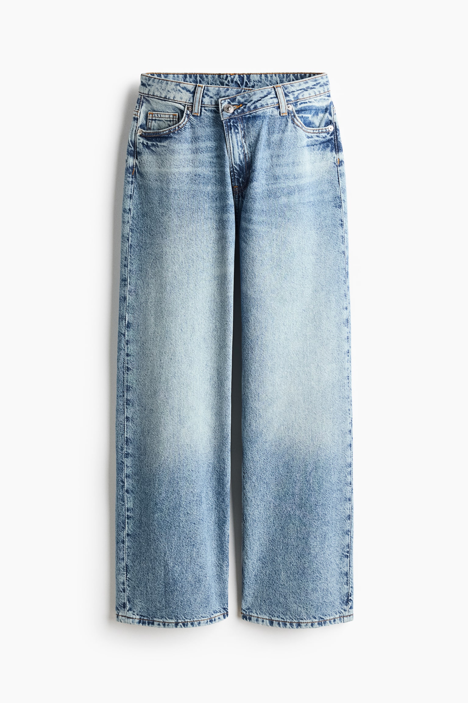 Wide-Leg Regular-Waist Jeans - Light denim blue - 1