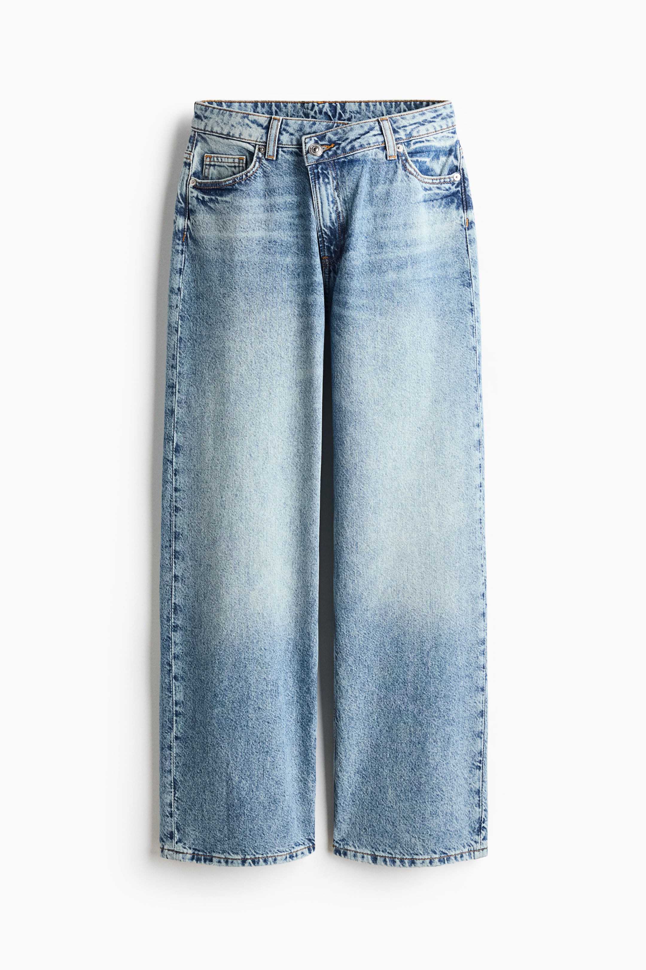Wide-Leg Regular-Waist Jeans
