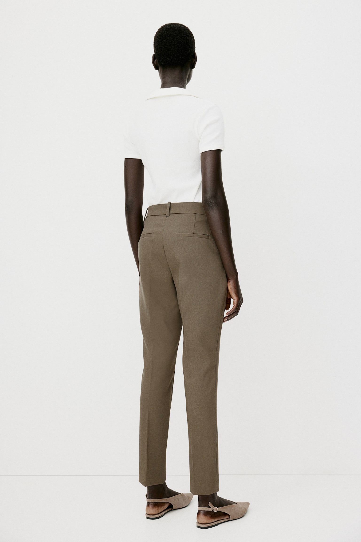 Cigarette trousers - Dark khaki green/Black/Navy/Grey/Beige checked/Dark grey/Pinstriped/Beige/Light beige/Checked/Beige/Dark greige/Greige/Grey/Cream/Dark grey/Checked/Dark grey/Beige/Checked/Light green/Dark grey/Checked/Dark beige/Brown/Checked/Pink/Grey/Checked - 3