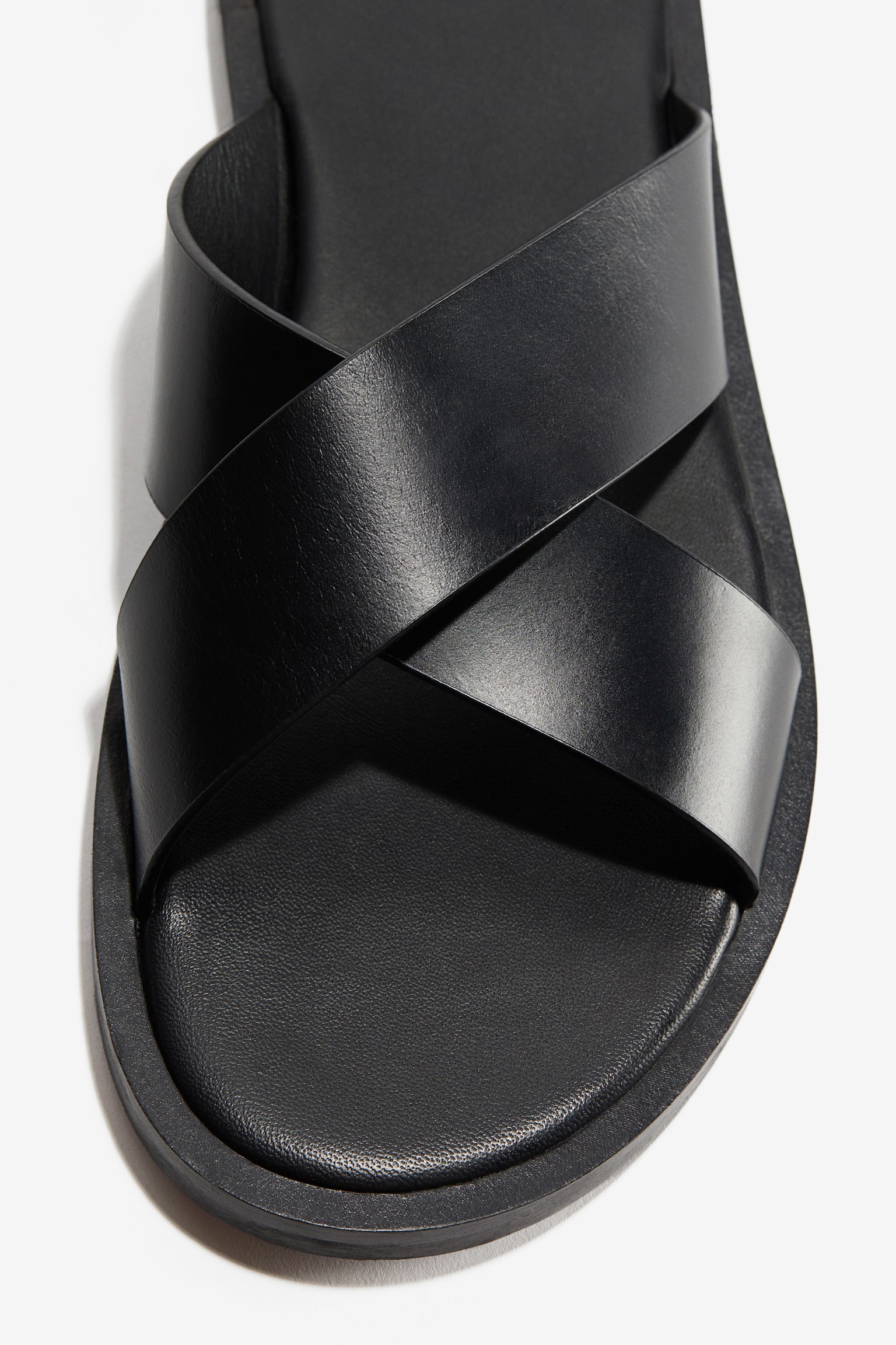 Leather Slides - Black - 4