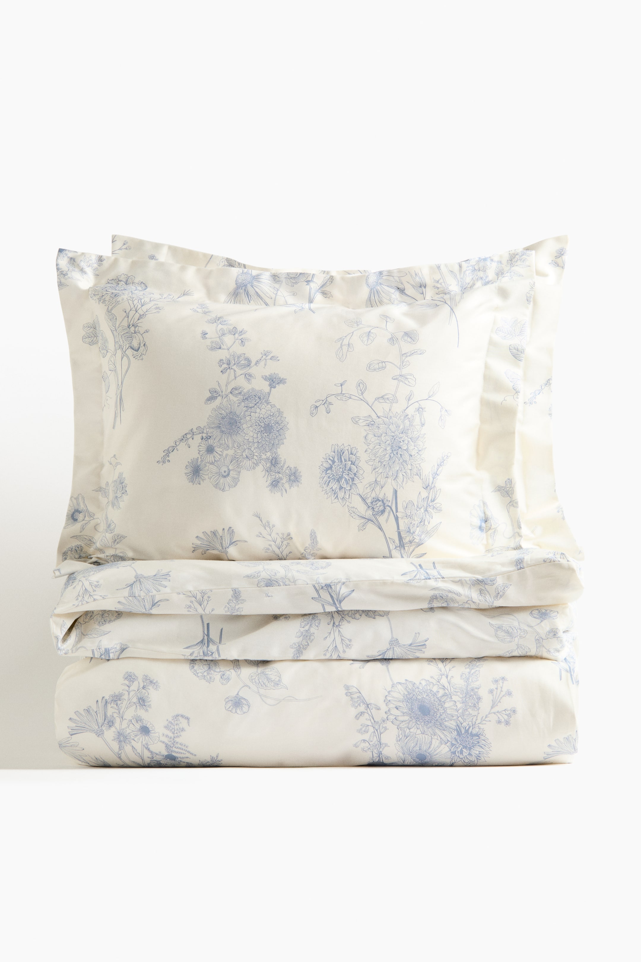 View larger image: Cotton sateen double duvet cover set - Light blue/Floral - Home All | H&M IN 2