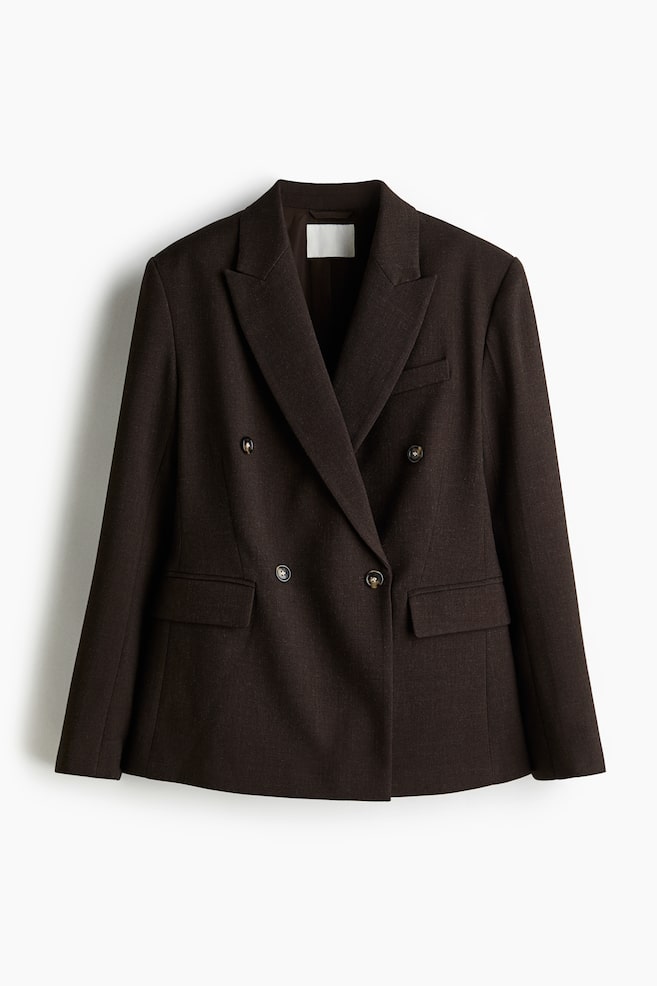 Double Breasted Blazer - Dark brown - 1