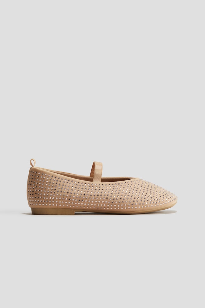 Embellished ballet pumps - Beige - 1