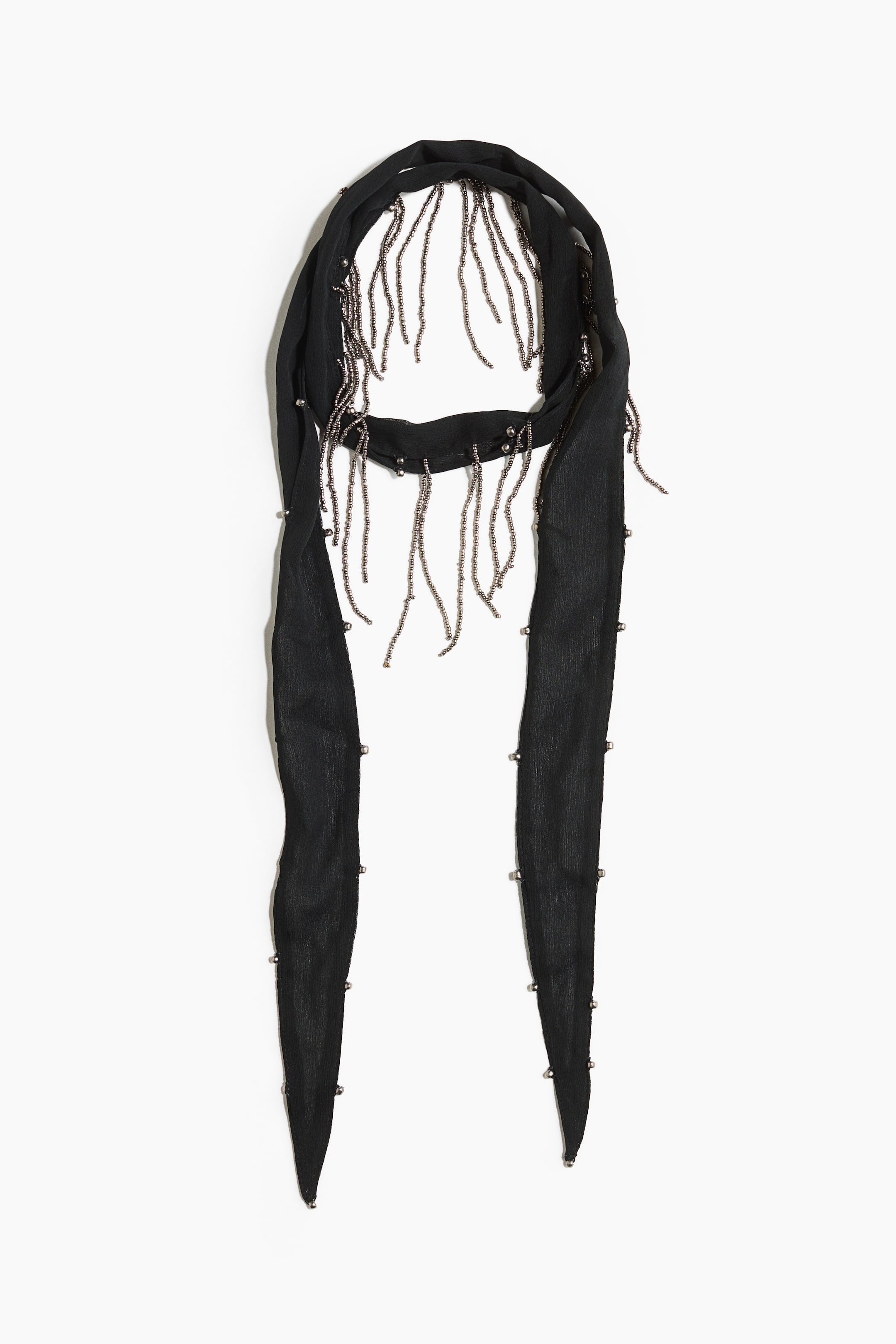 View larger image: Fringed chiffon scarf - Black - Ladies | H&M 1