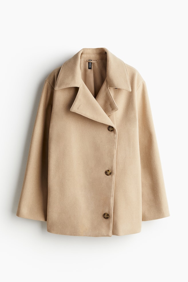 Gefilzter Blazer in Oversize Fit - Beige/Schwarz - 1