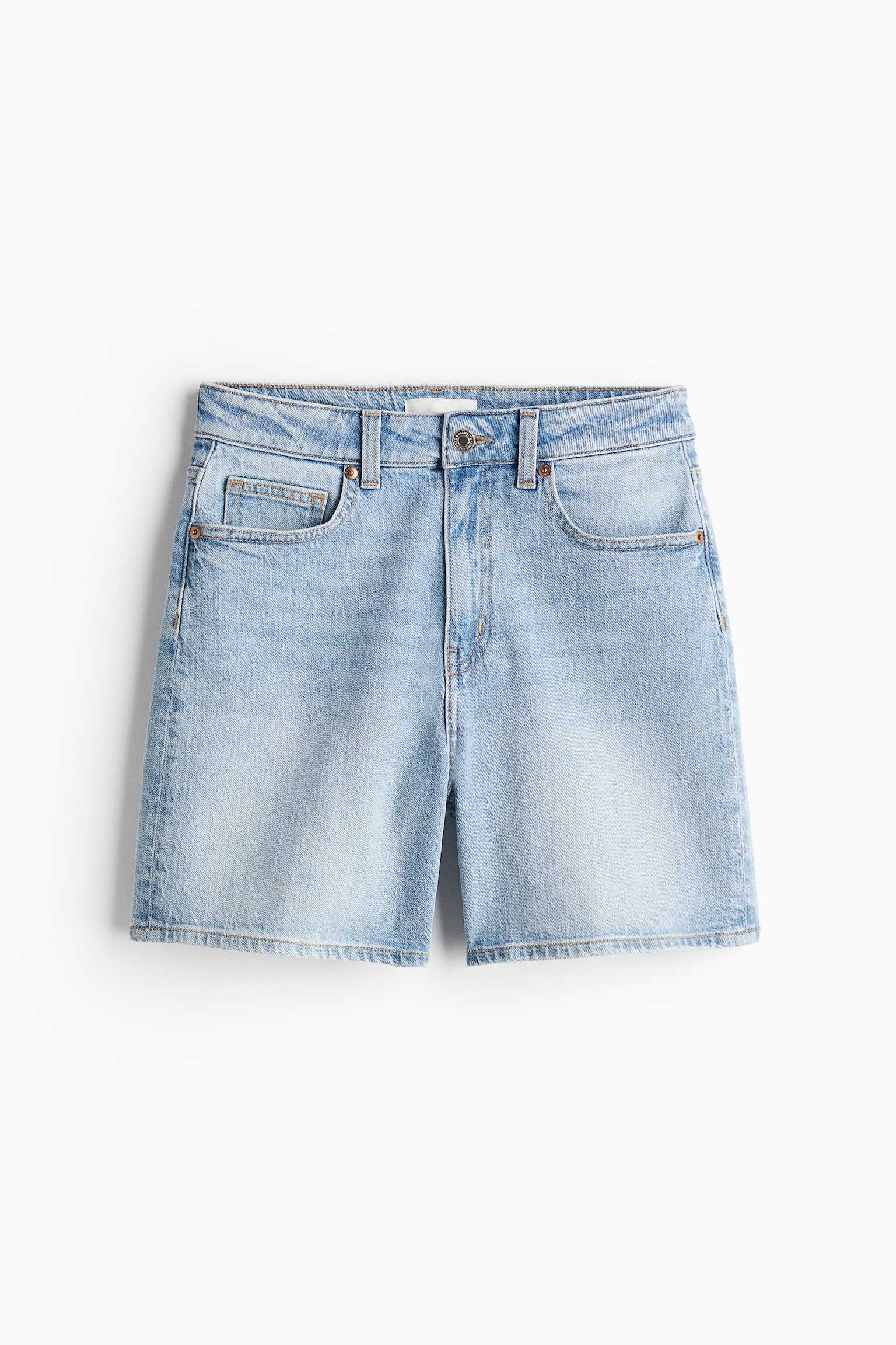 High Waist Denim Shorts - Light denim blue/Dark grey/Denim blue - 2