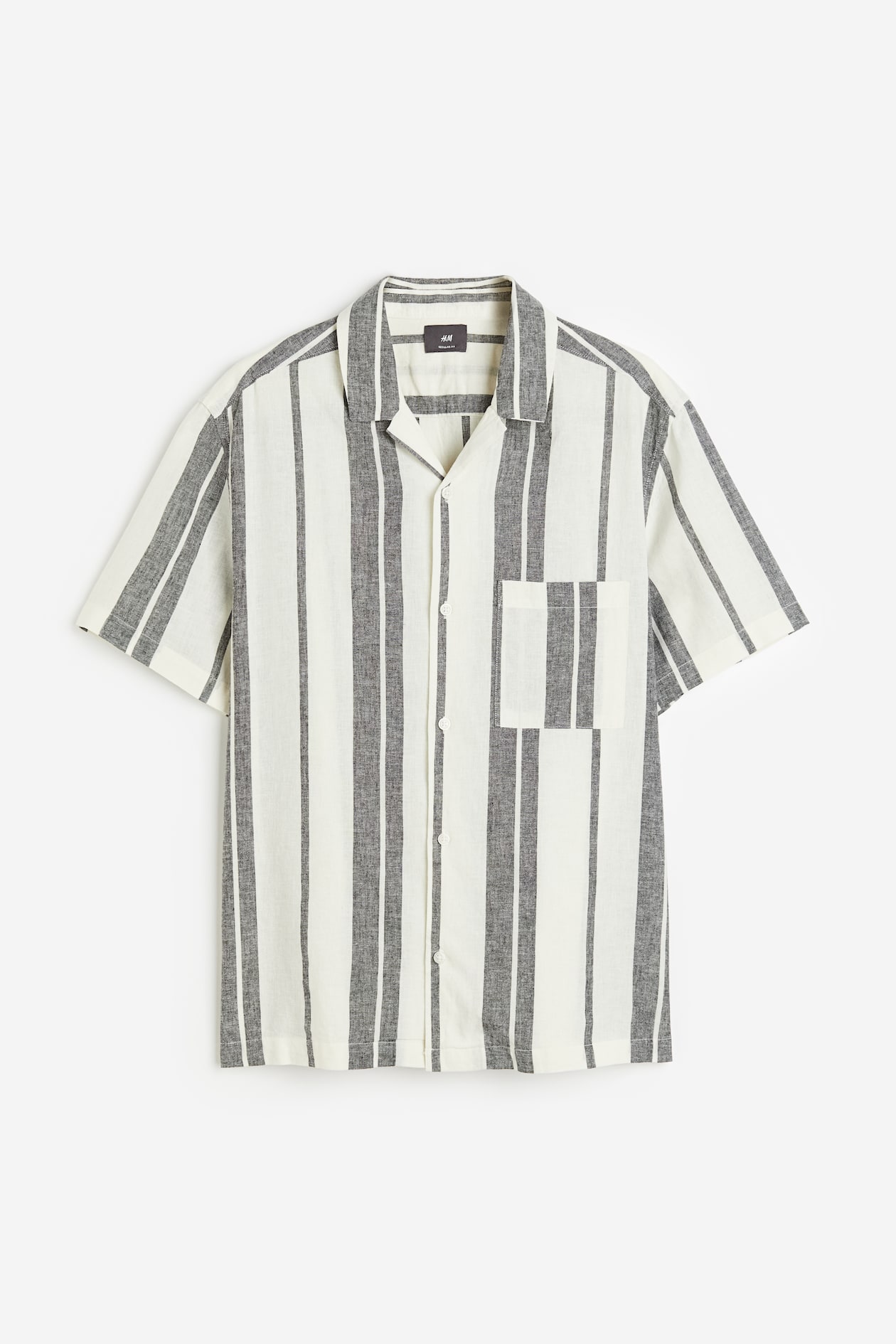 Linen Black Stripe Men's Shirt main image 1