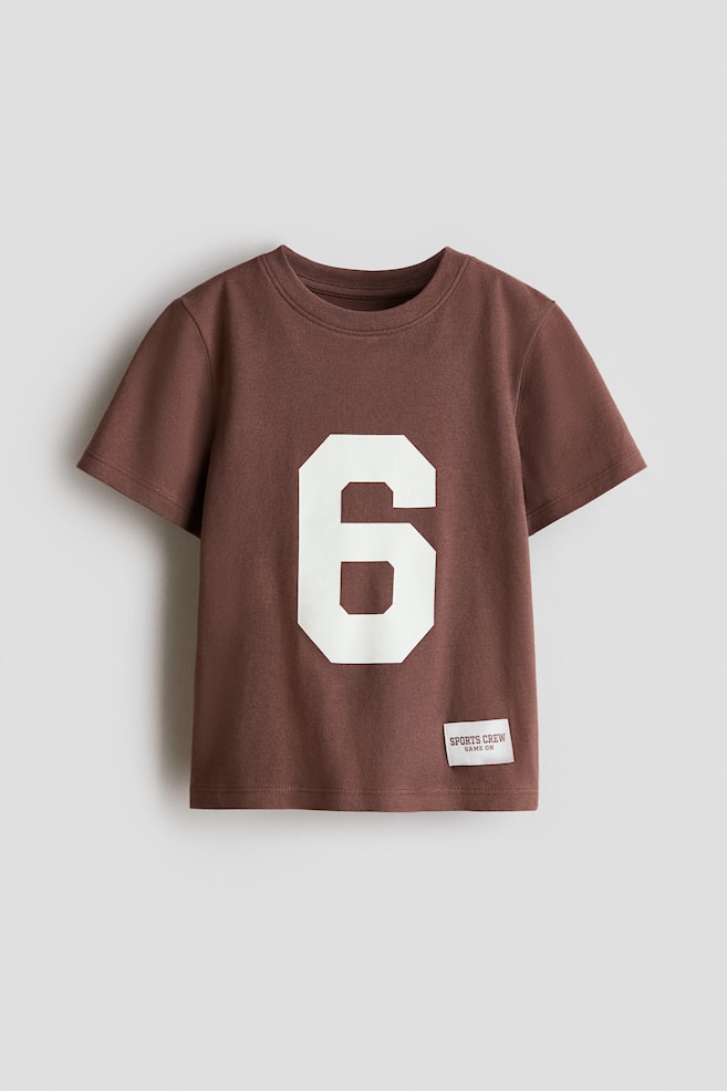 Printed T-Shirt - Brown/6/Dark gray/Pacific/White/crabs/Blue/Shark Bay/Cream/Big Bro/Yellow/Little Bro/Dark brown/Surfer/Light blue/Miami/Light green/Fun Days/Ivory/basketballs/Cream/Sun Fun/Cream/Salty Breeze/Dark green/NYC/Navy blue/soccer ball/Ivory/Surf '86/Navy blue/Baseball Academy - 1