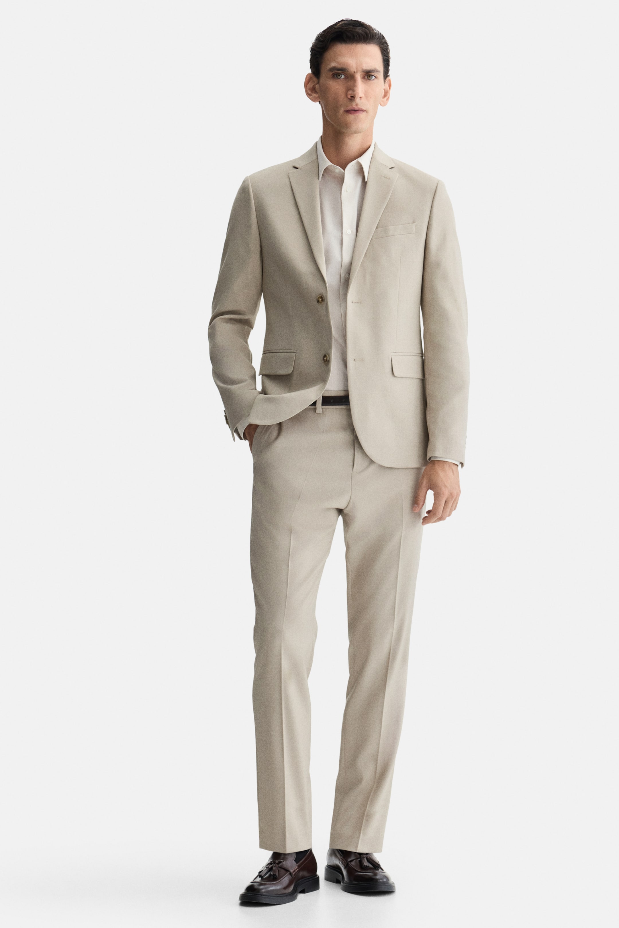 View larger image: Slim Fit Jacket - Beige - Men | H&M 3