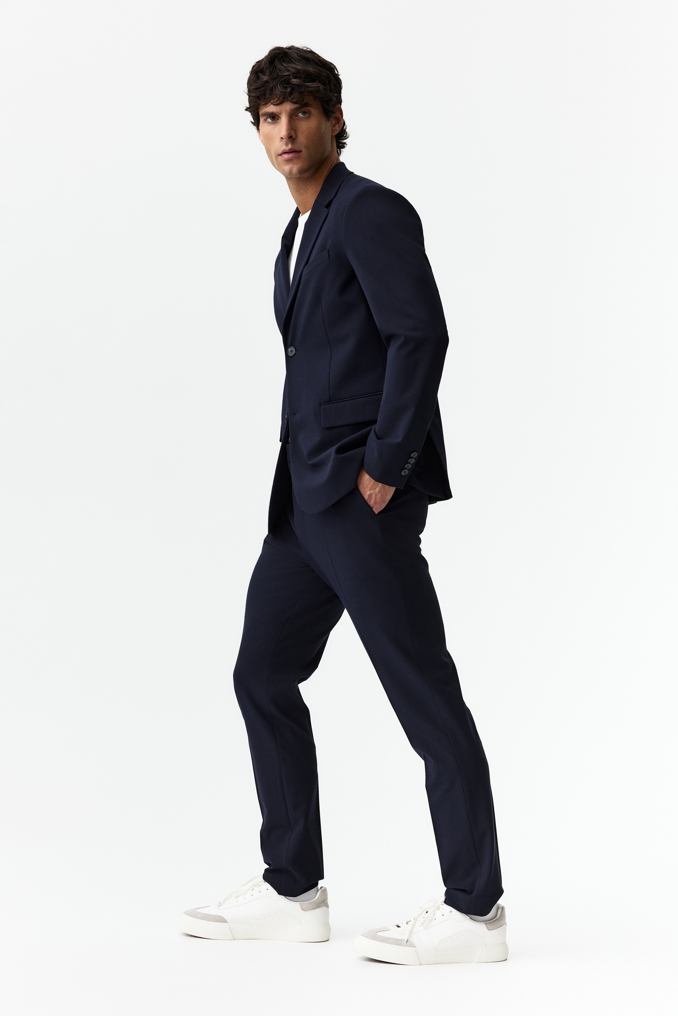 H & M - Wrinkle-resistant Slim Fit ジャケット - ブルー