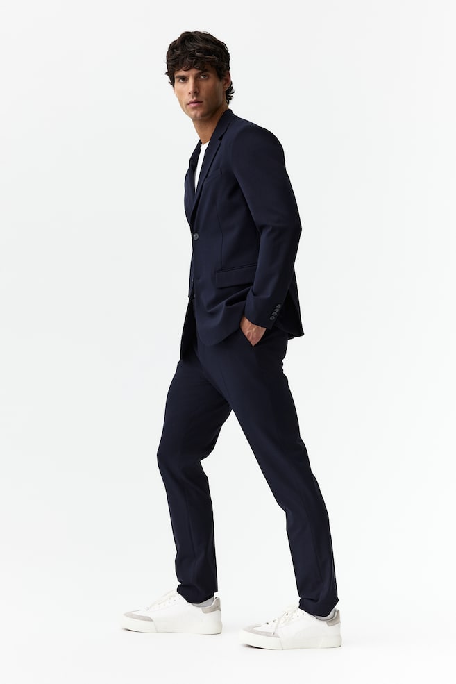 Wrinkle-resistant Slim Fit Suit jacket - Navy blue/Black - 1