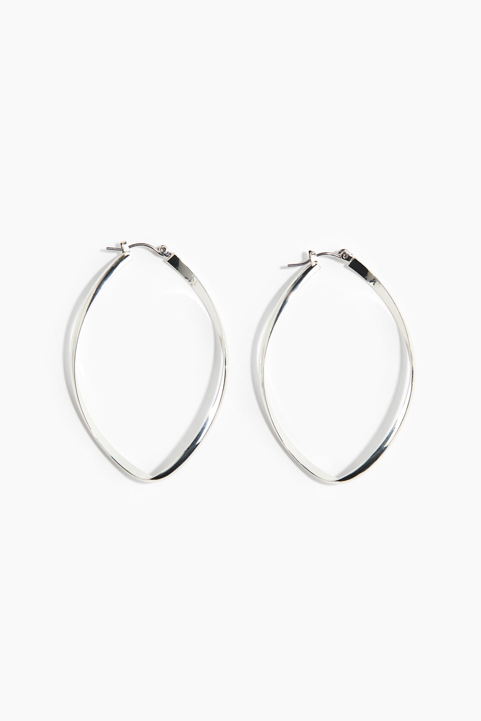 オーバルフープピアス - シルバーカラー