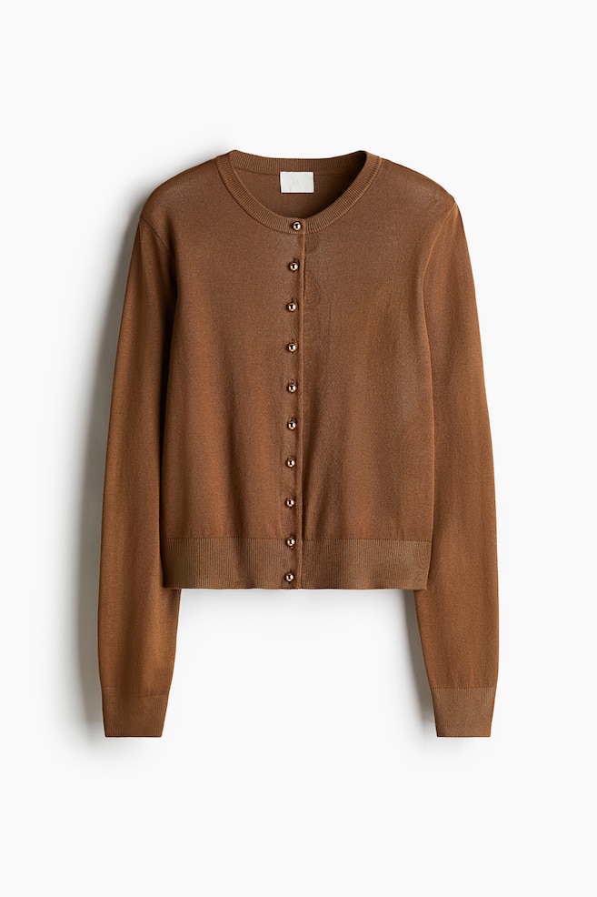 Knit Cardigan - Brown/Gray melange/Burgundy/Gray melange/Black/cream - 1