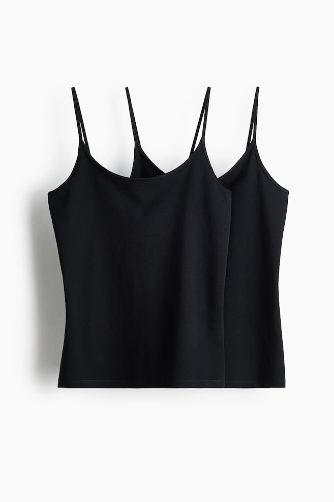 2-Pack Cotton Tank Tops - Black/White - 1