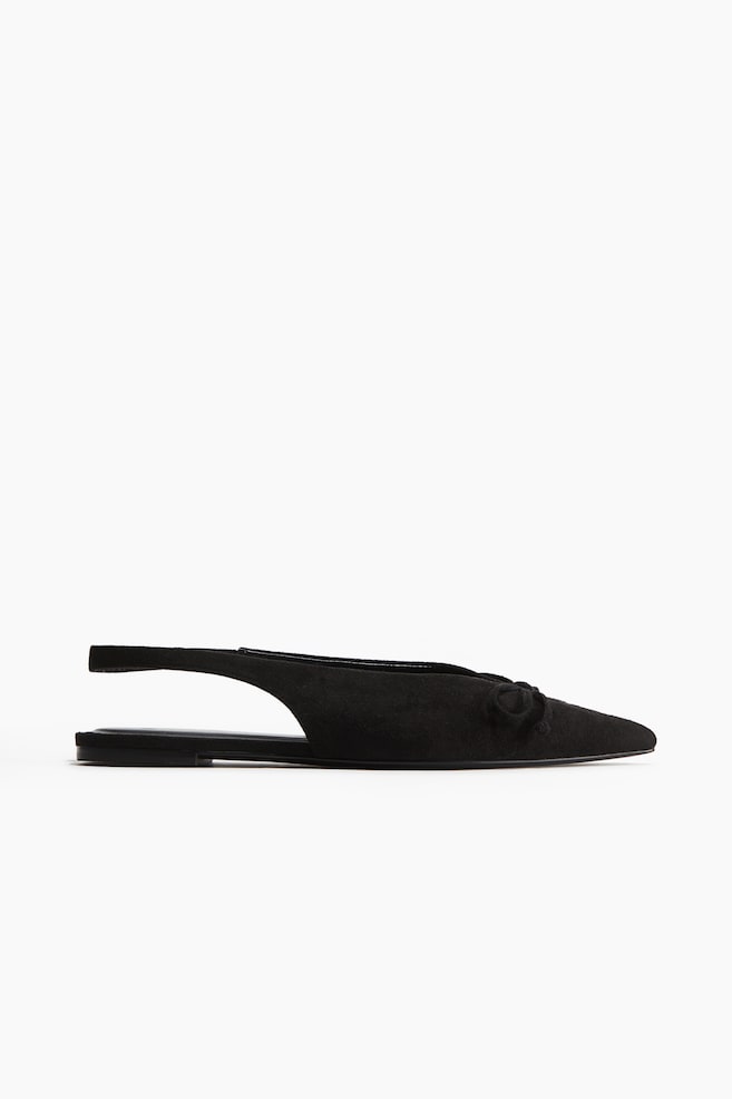 Bow-Decorated Slingbacks - Black - 1