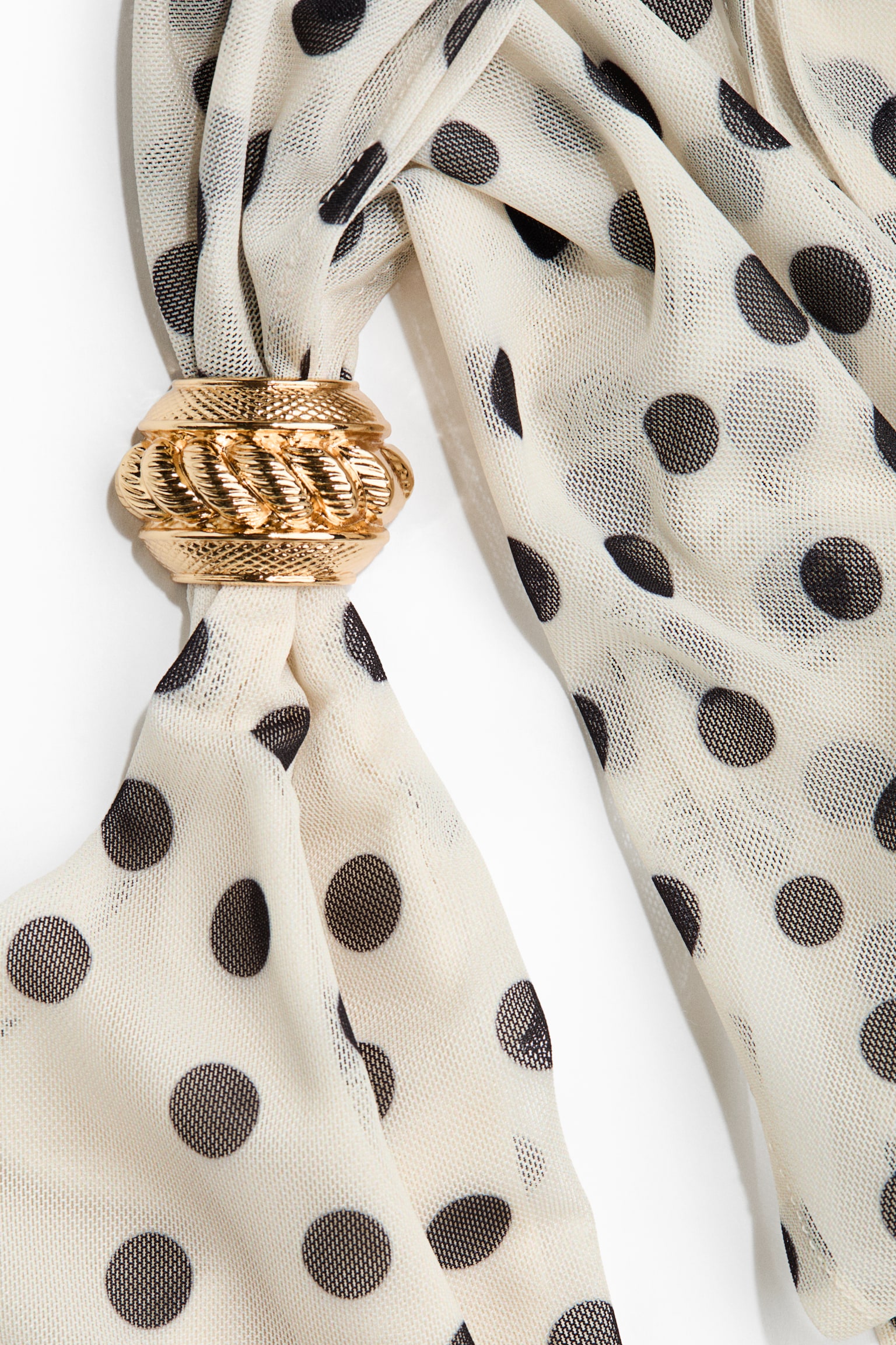 Mesh halterneck top - Cream/Polka dot/Dark brown/Polka dot - 3