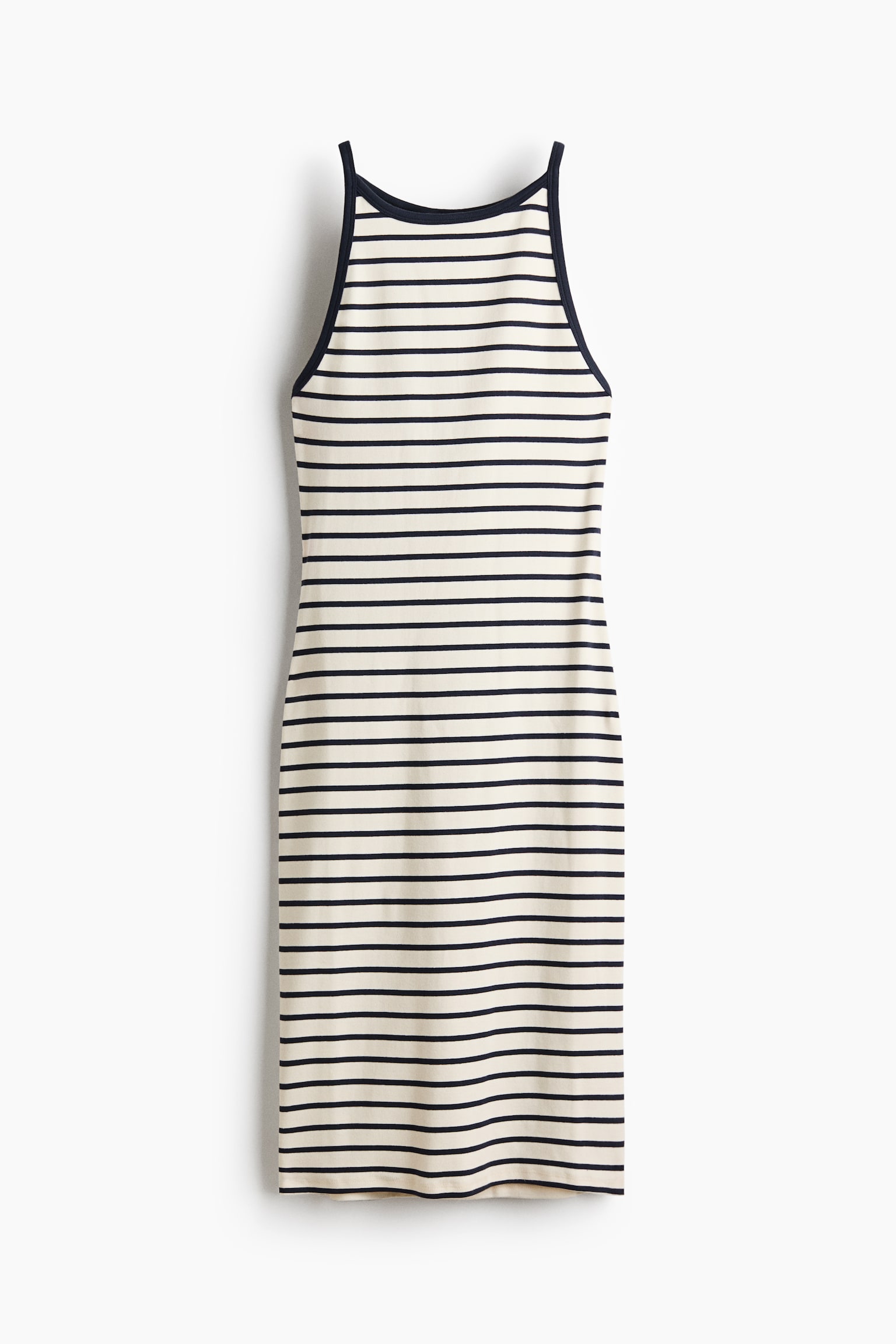 Cotton bodycon dress - Krémszínű/csíkos/Kék/Fekete