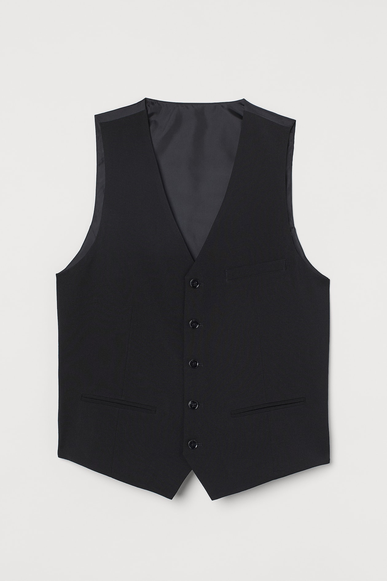 Slim Fit Suit Vest - V-neck - Sleeveless - Black - Men | H&M US