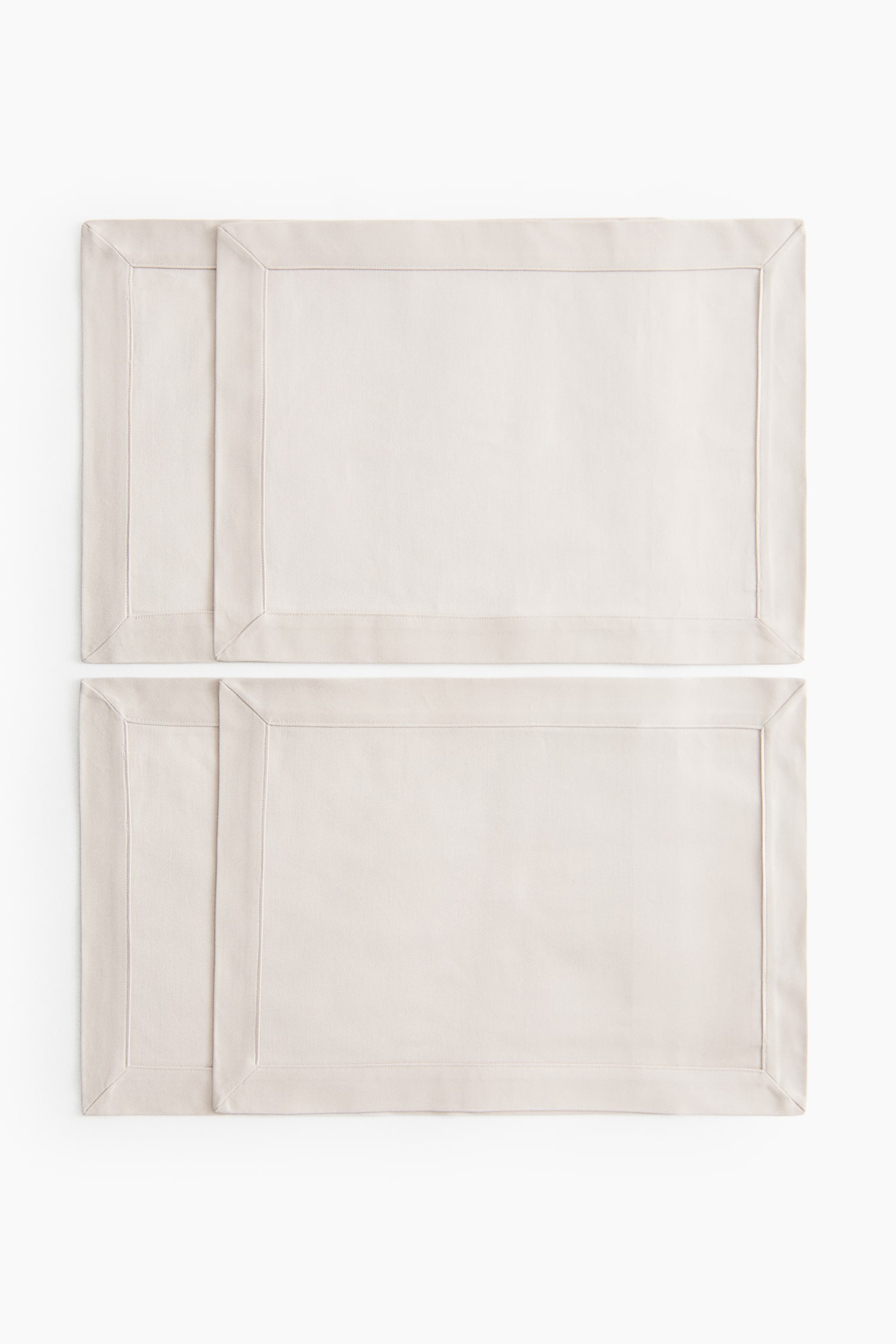 4-Pack Damask Placemats - Light taupe/Dusty yellow
