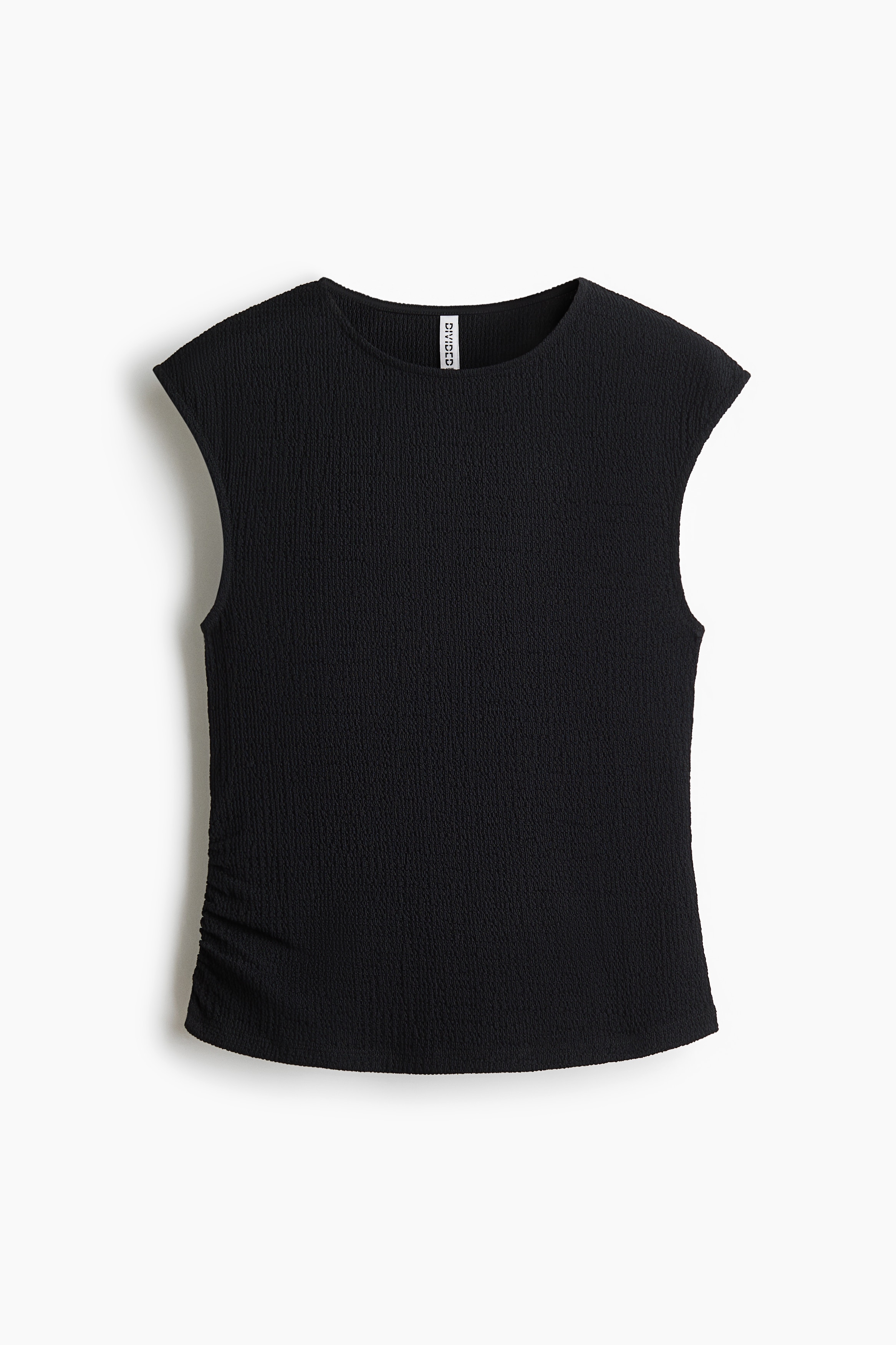 Top in jersey strutturato - Nero/Beige chiaro/fantasia/Rosso ruggine