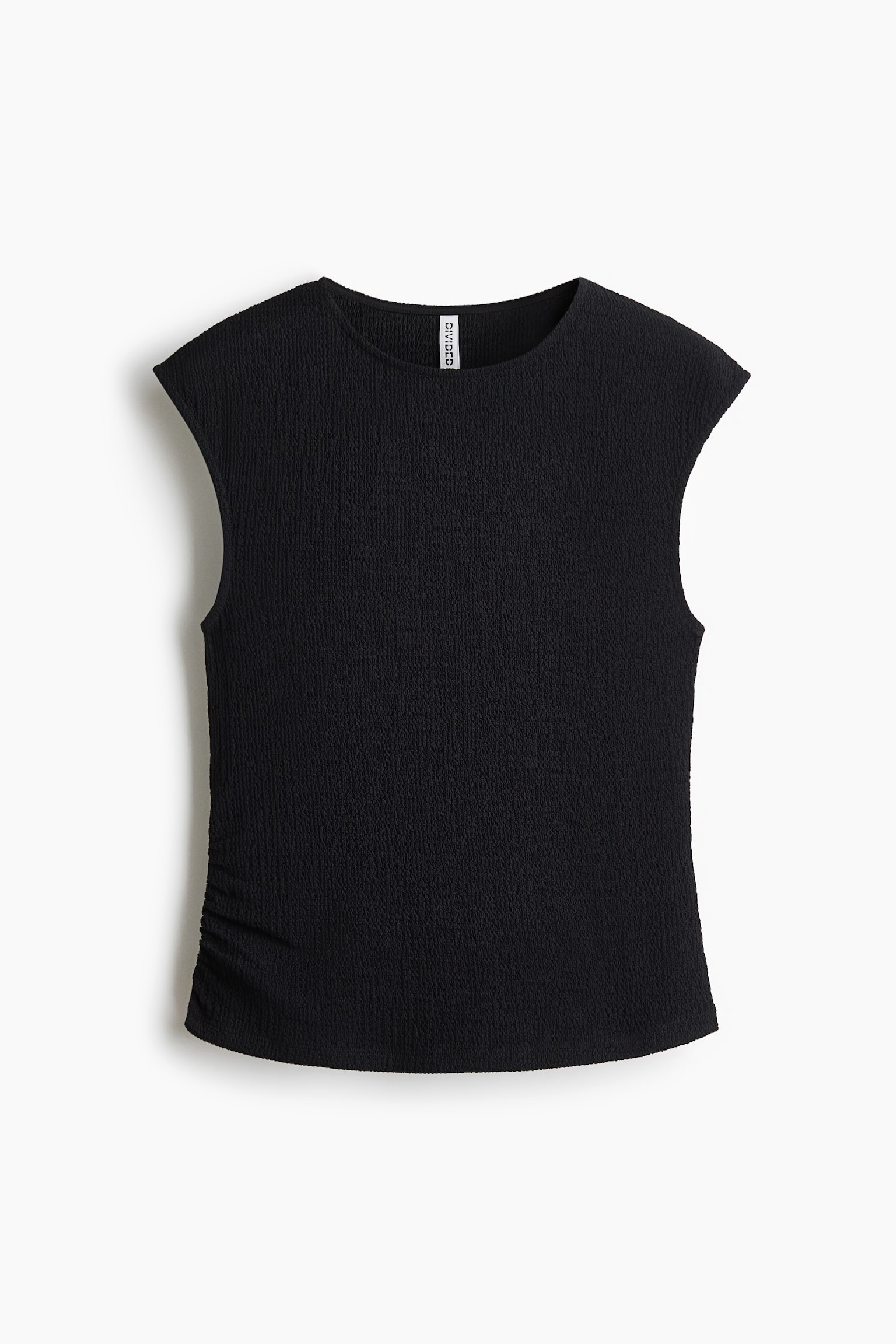 Женский топ H&M Textured Jersey Top, цвет: Чёрный — фото 1