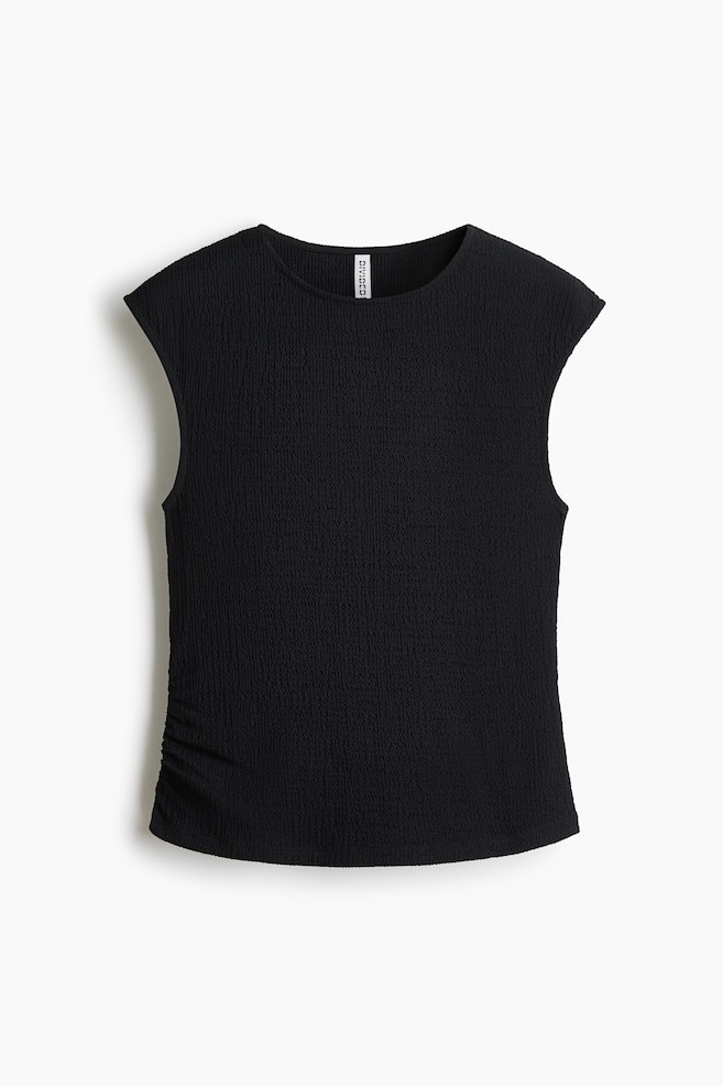 Textured Jersey Top - Black/Rust red/Light beige/patterned - 1