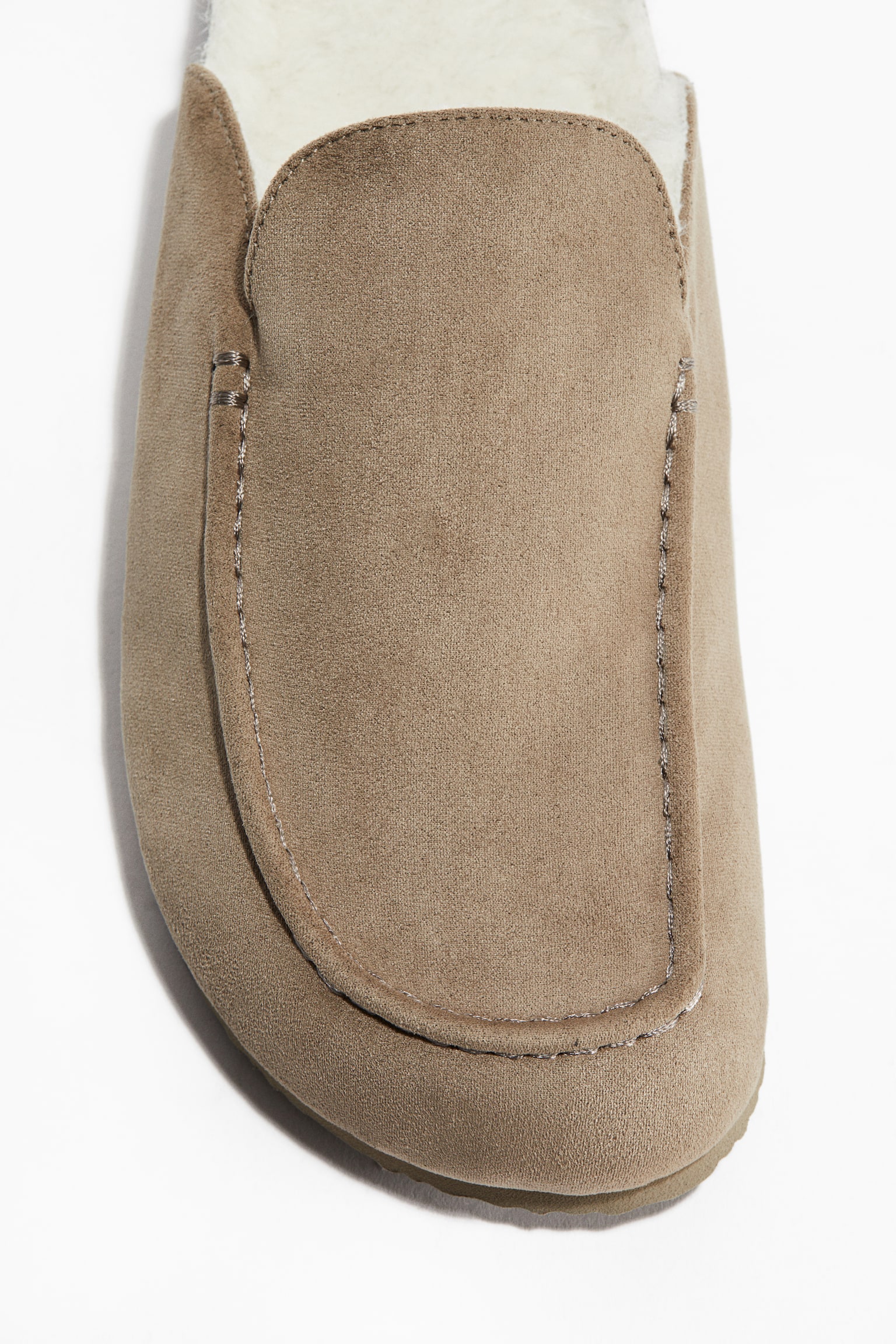 Pile-lined slippers - Beige - 4