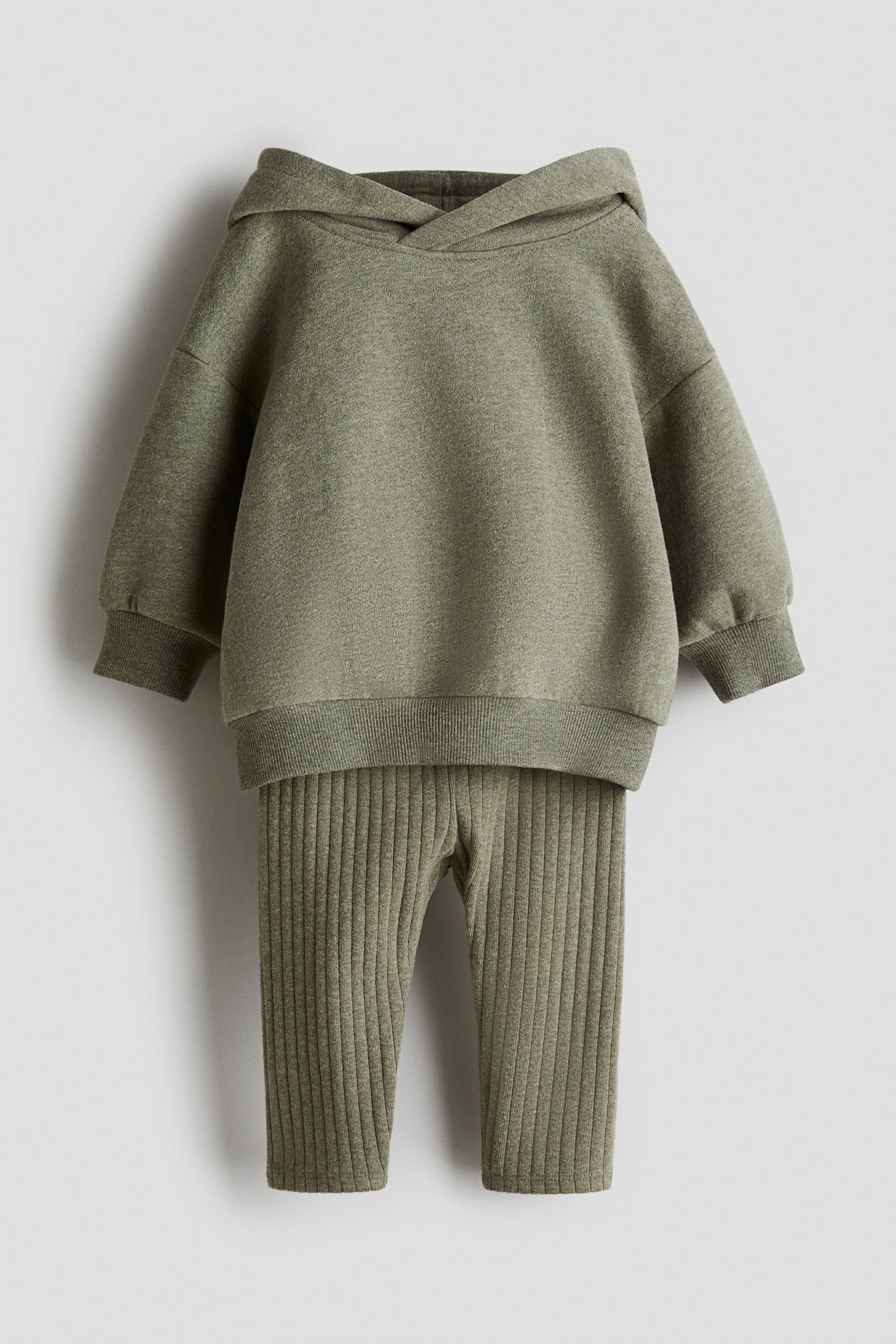 Ensemble 2 pièces en coton - Vert kaki - ENFANT | H&M FR